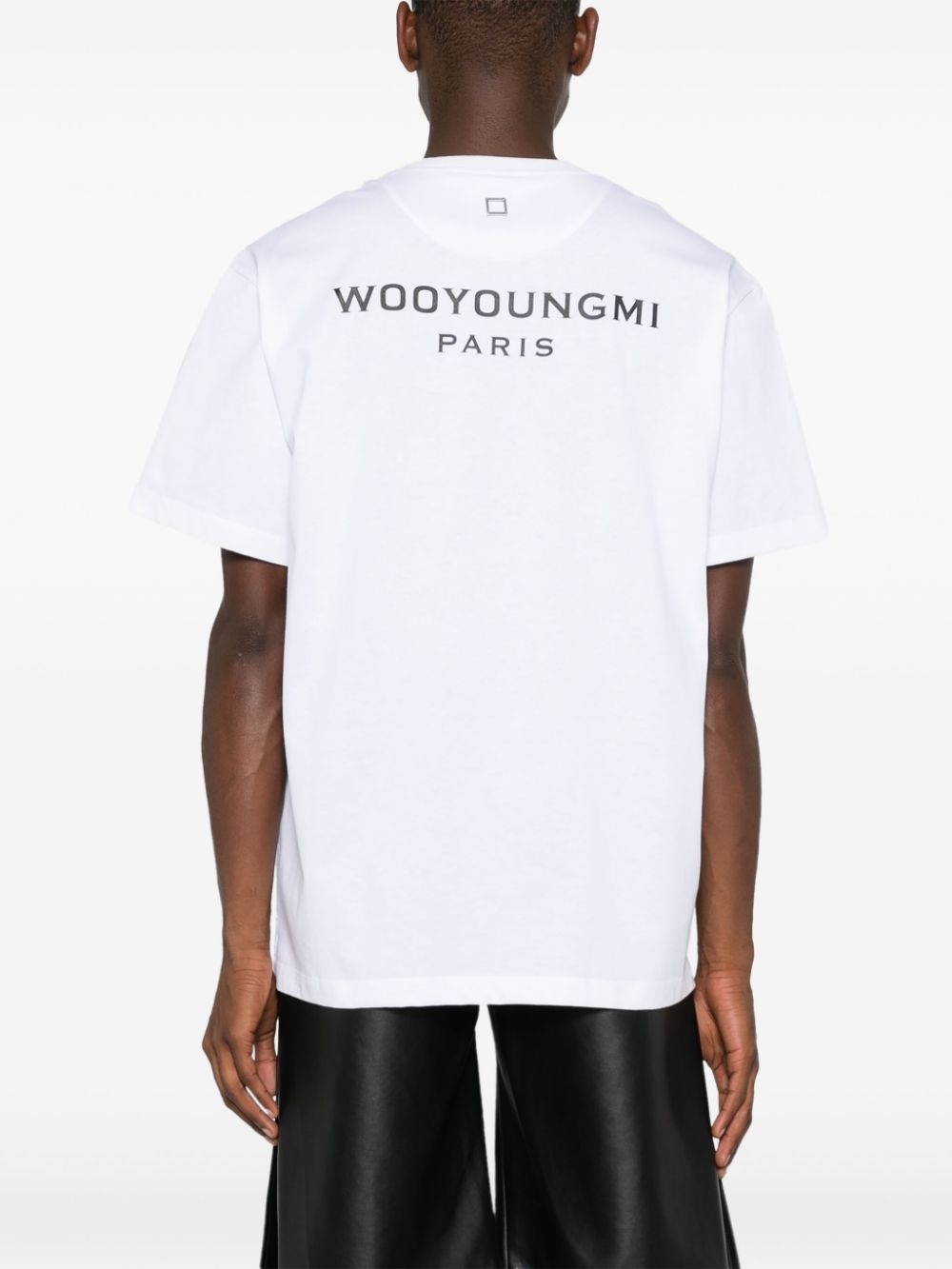 back-logo cotton T-shirt - 4