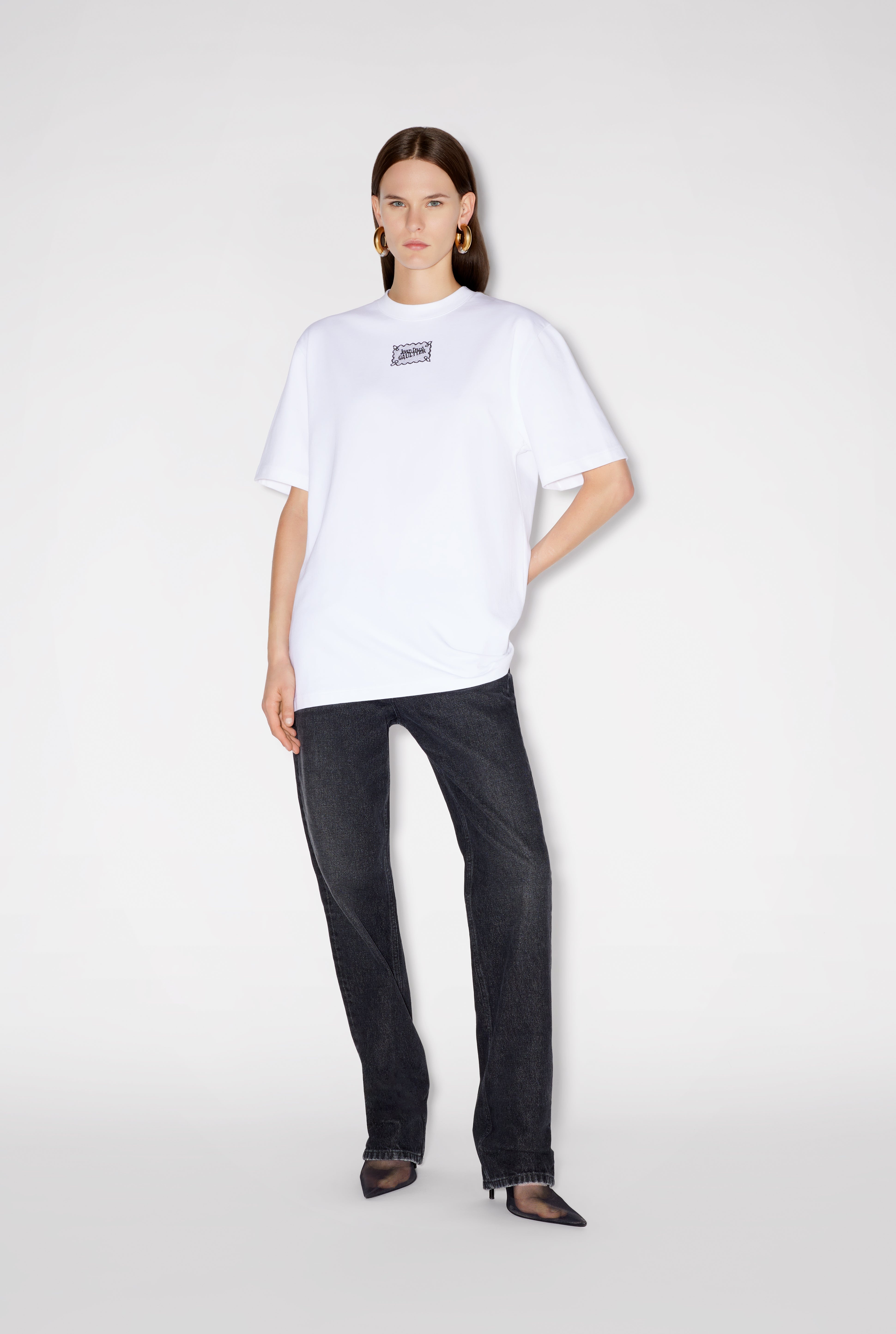 THE LARGE WHITE JEAN PAUL GAULTIER LABEL T-SHIRT - 2