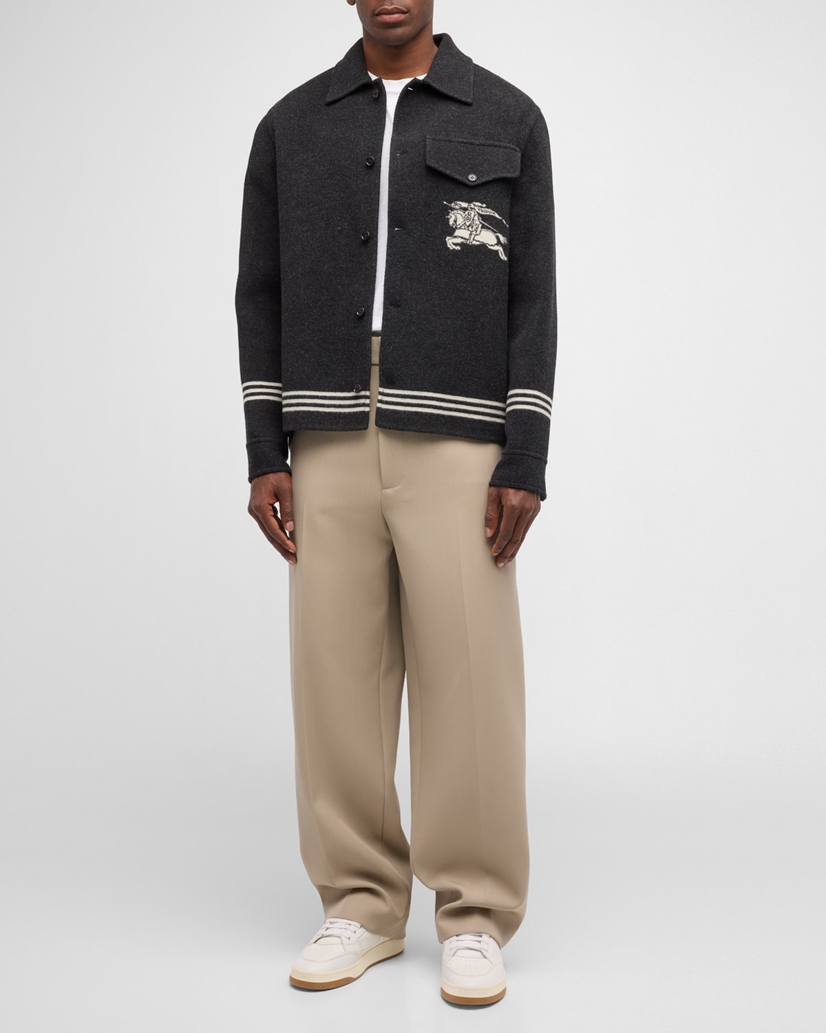 Burberry Men's EKD Wool Jacket | neimanmarcus | REVERSIBLE