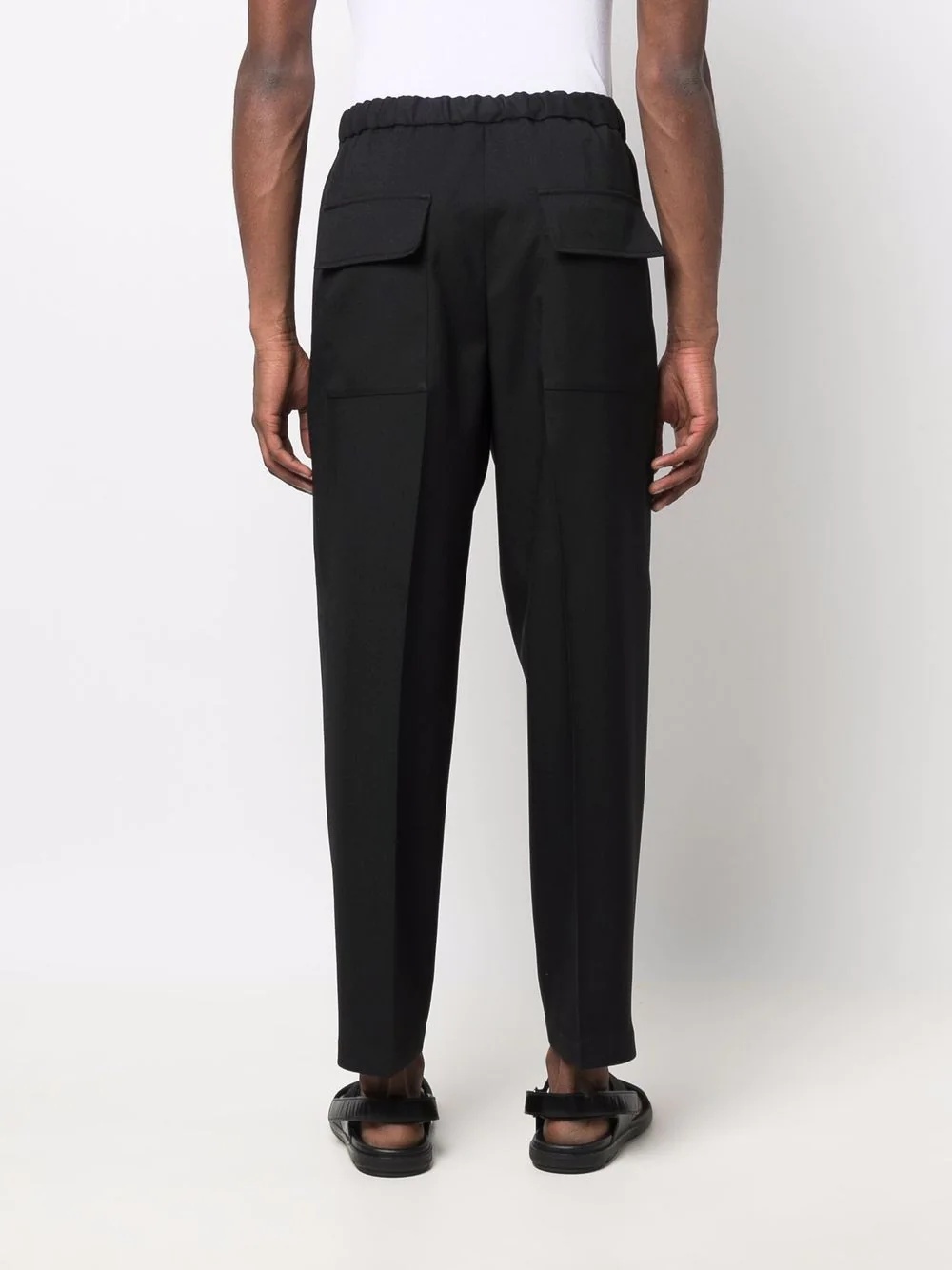 elasticated straight-leg trousers - 4