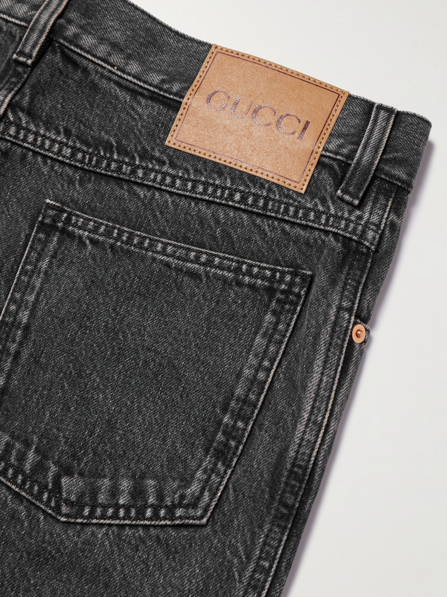 Tapered Logo-Print Jeans Dark gray - 5