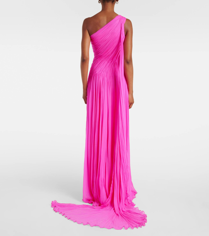 Pleated silk georgette chiffon gown 3