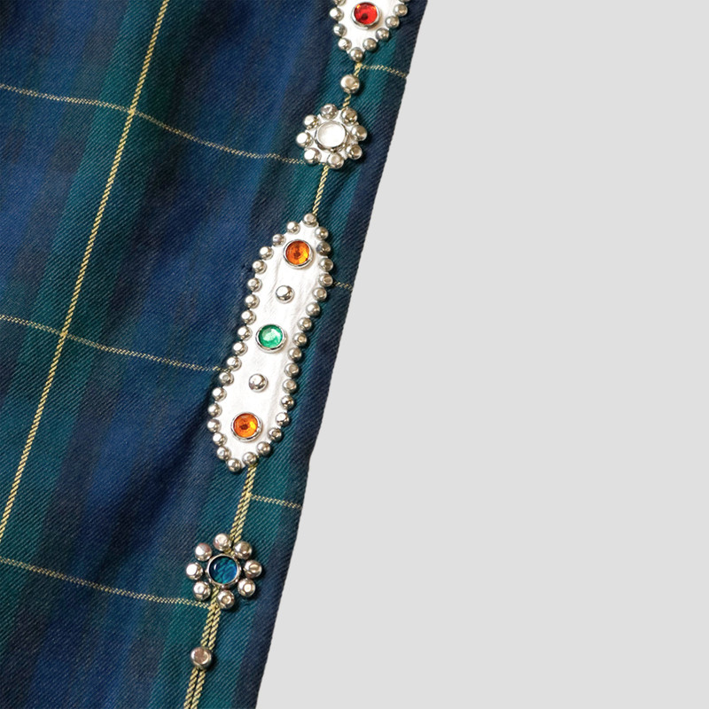 Kapital 11oz TARTAN CHECK 5P MONKEY CISCO JEANS (STUDS REMAKE) - NAVY outlook