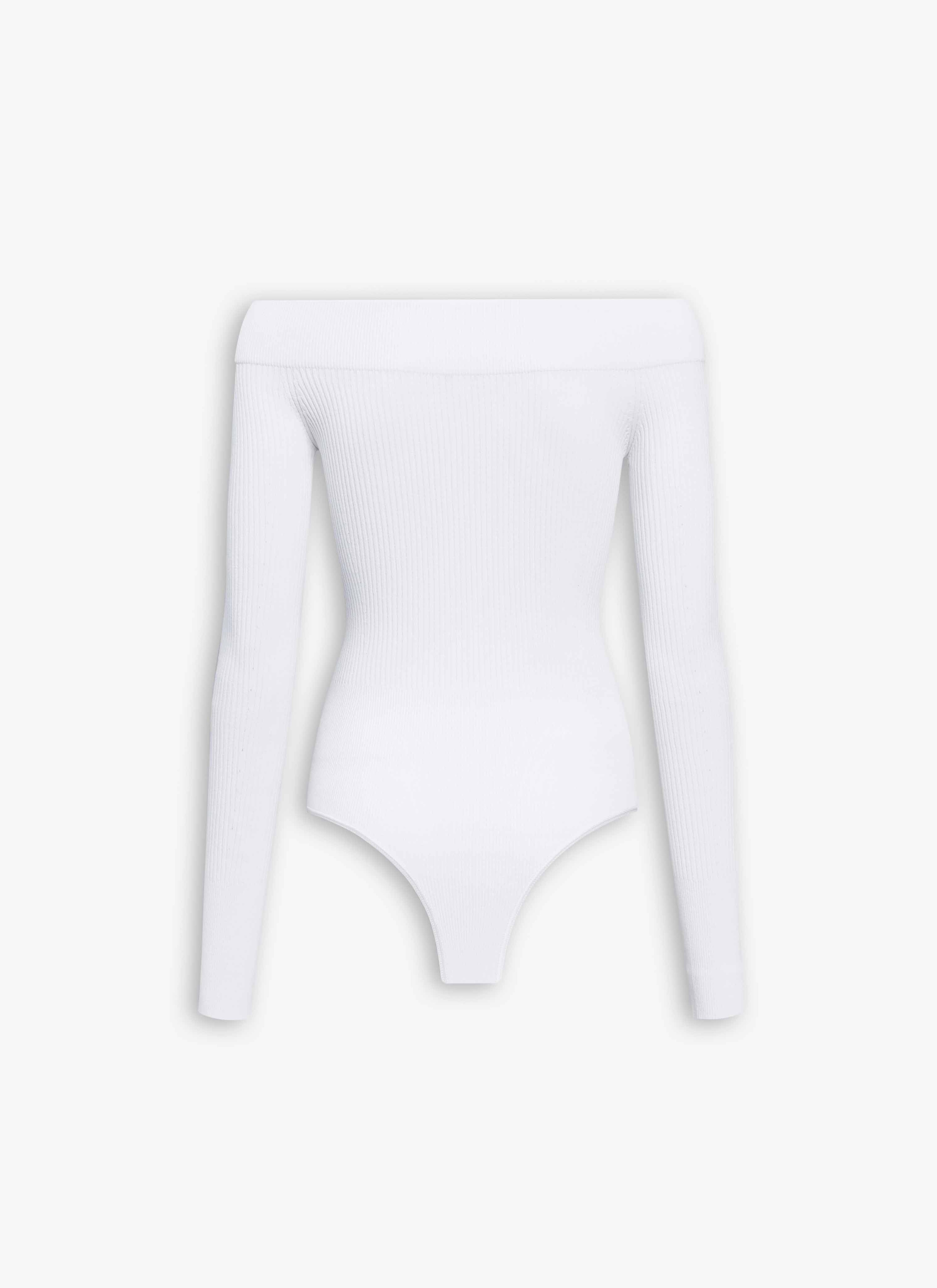 SCULPTING RIB KNIT OFF-SHOULDER BODYSUIT - 2