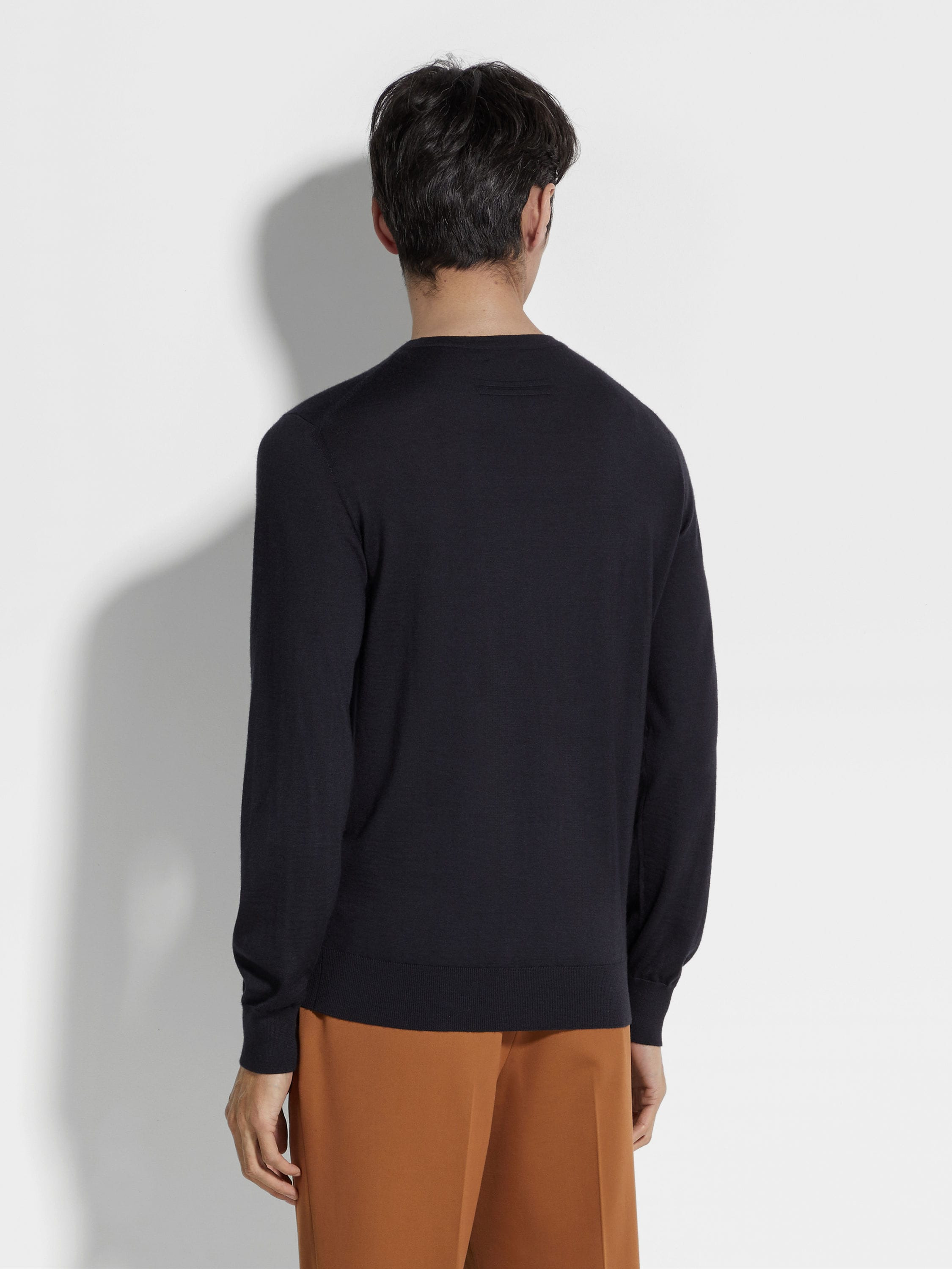 NAVY BLUE MÉLANGE CASHSETA CREWNECK - 5