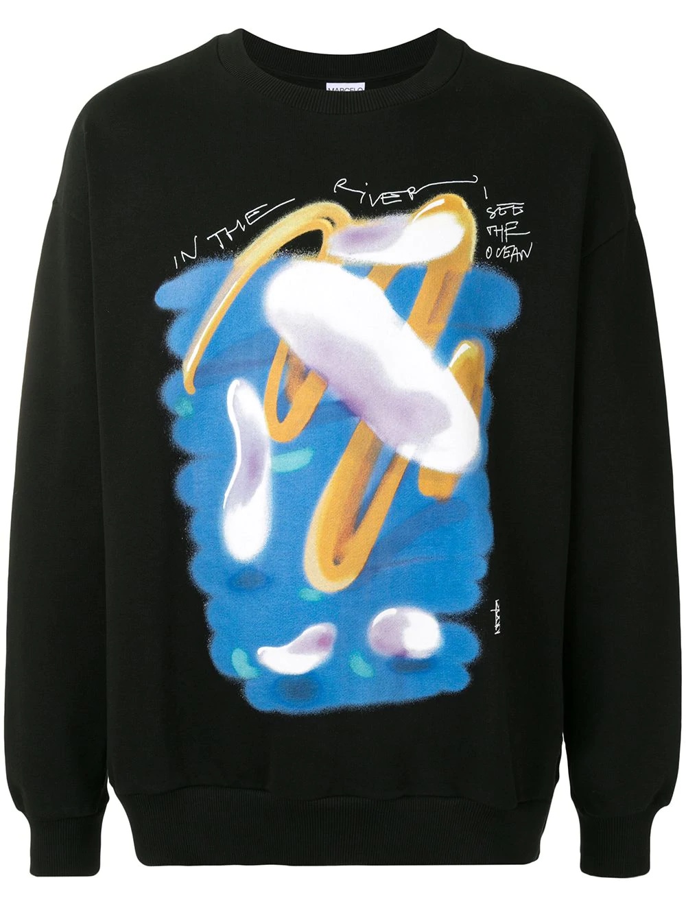 spray paint print sweatshirt - 1