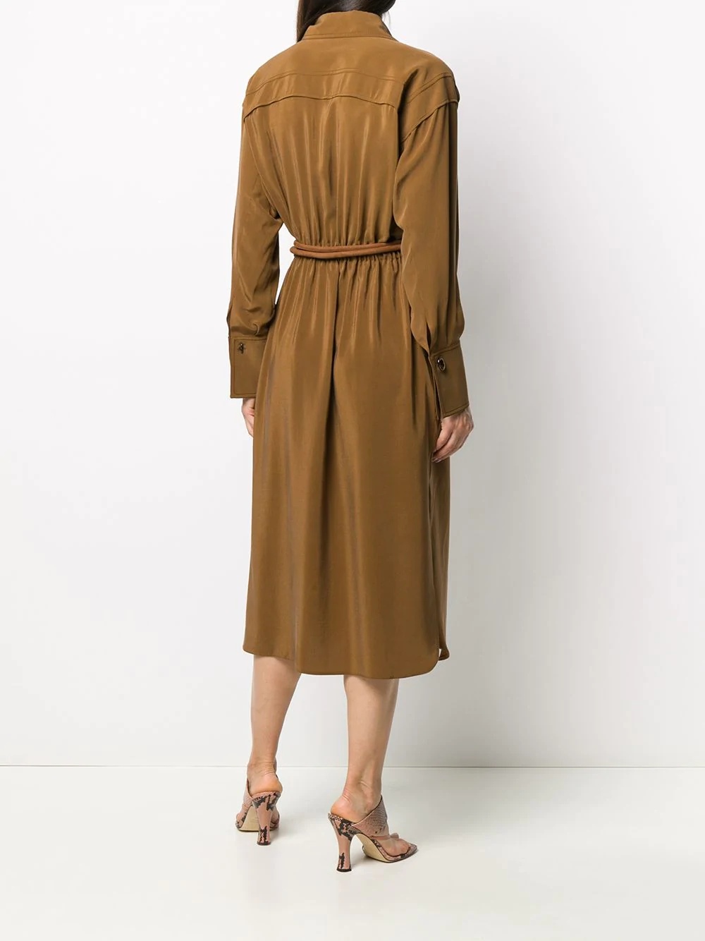 crêpe de Chine shirt dress - 4