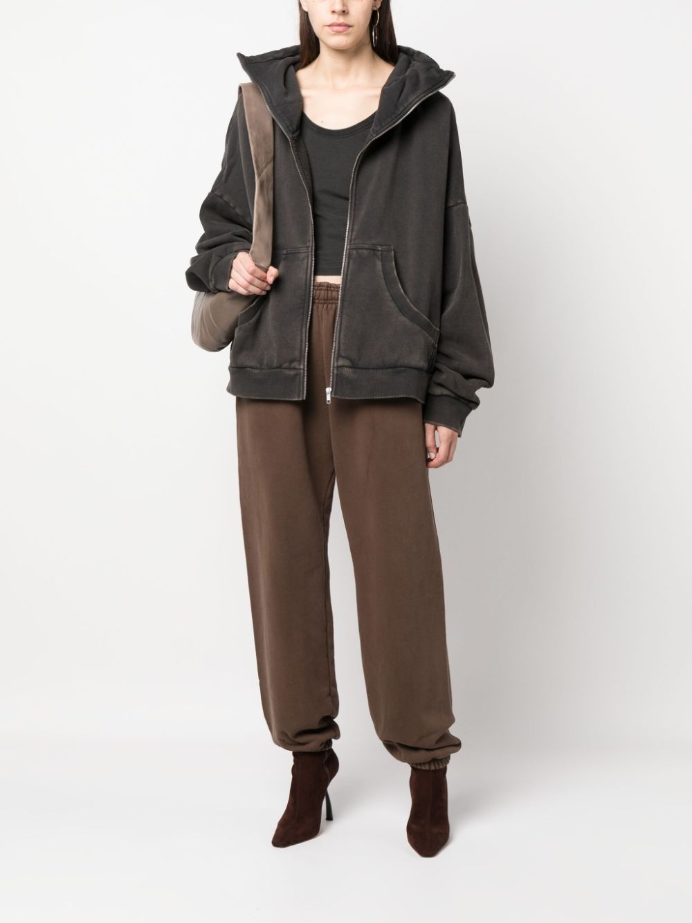 zip-fastening cotton hoodie - 3