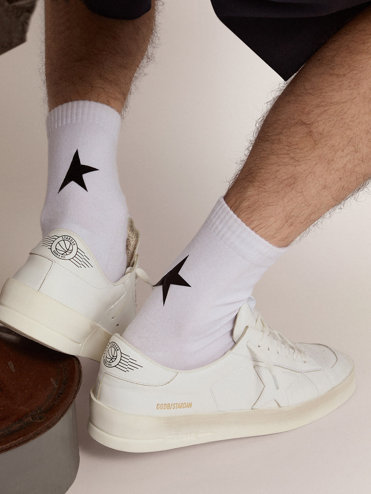 White Star Collection socks with contrasting black star - 4
