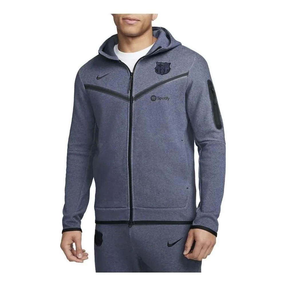 Nike F.C. Barcelona Tech Fleece Windrunner Jacket 'Grey Blue' DX8418-437 - 1