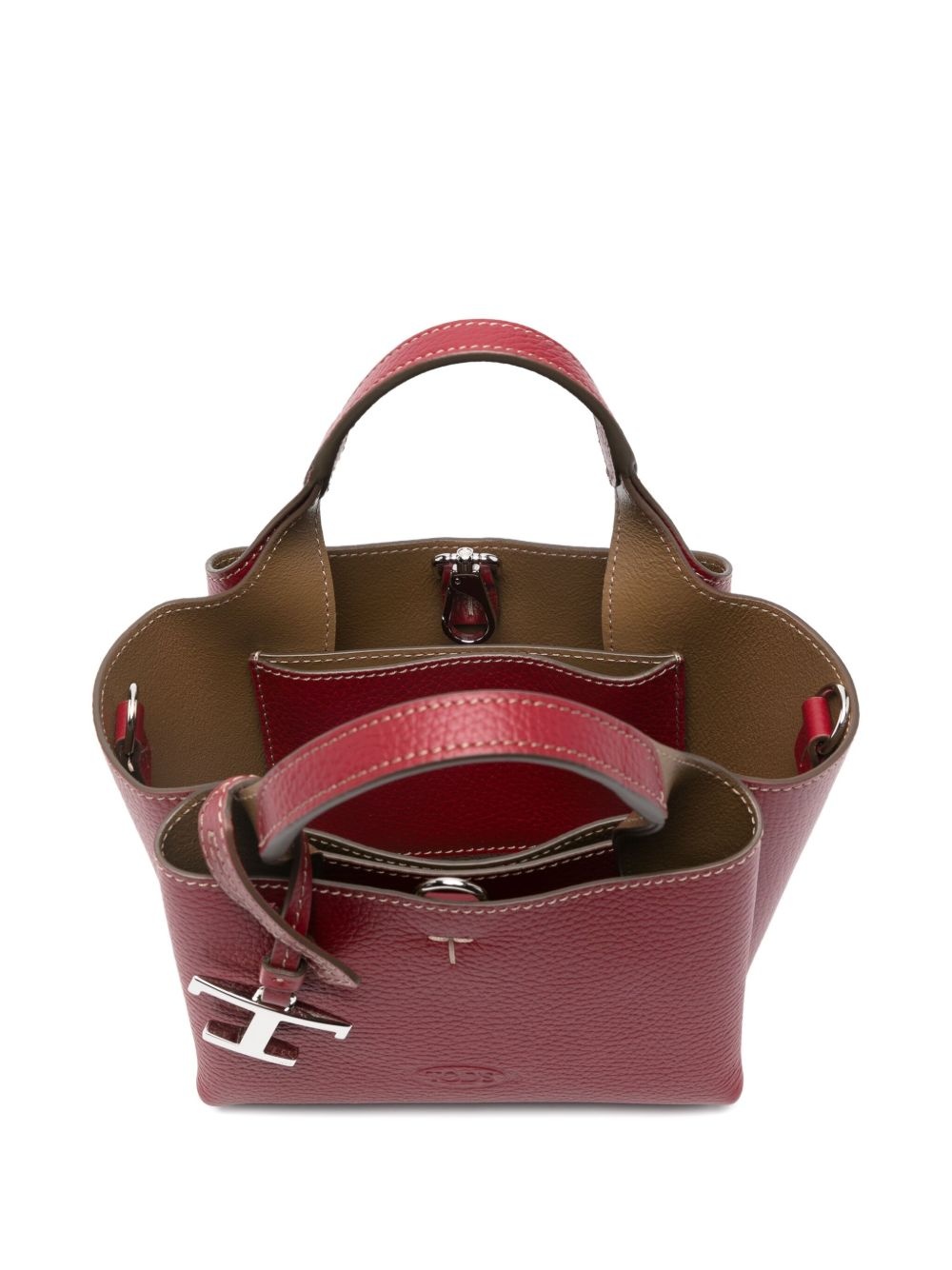 micro leather tote bag - 5