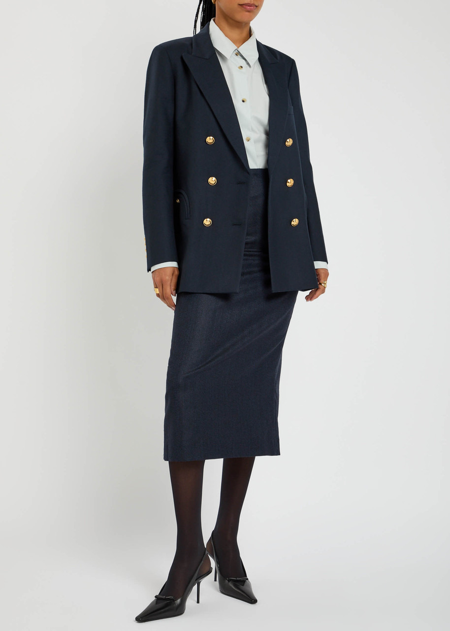Blaze Milano Maine Sussex Longuette Wool Midi Skirt - 4