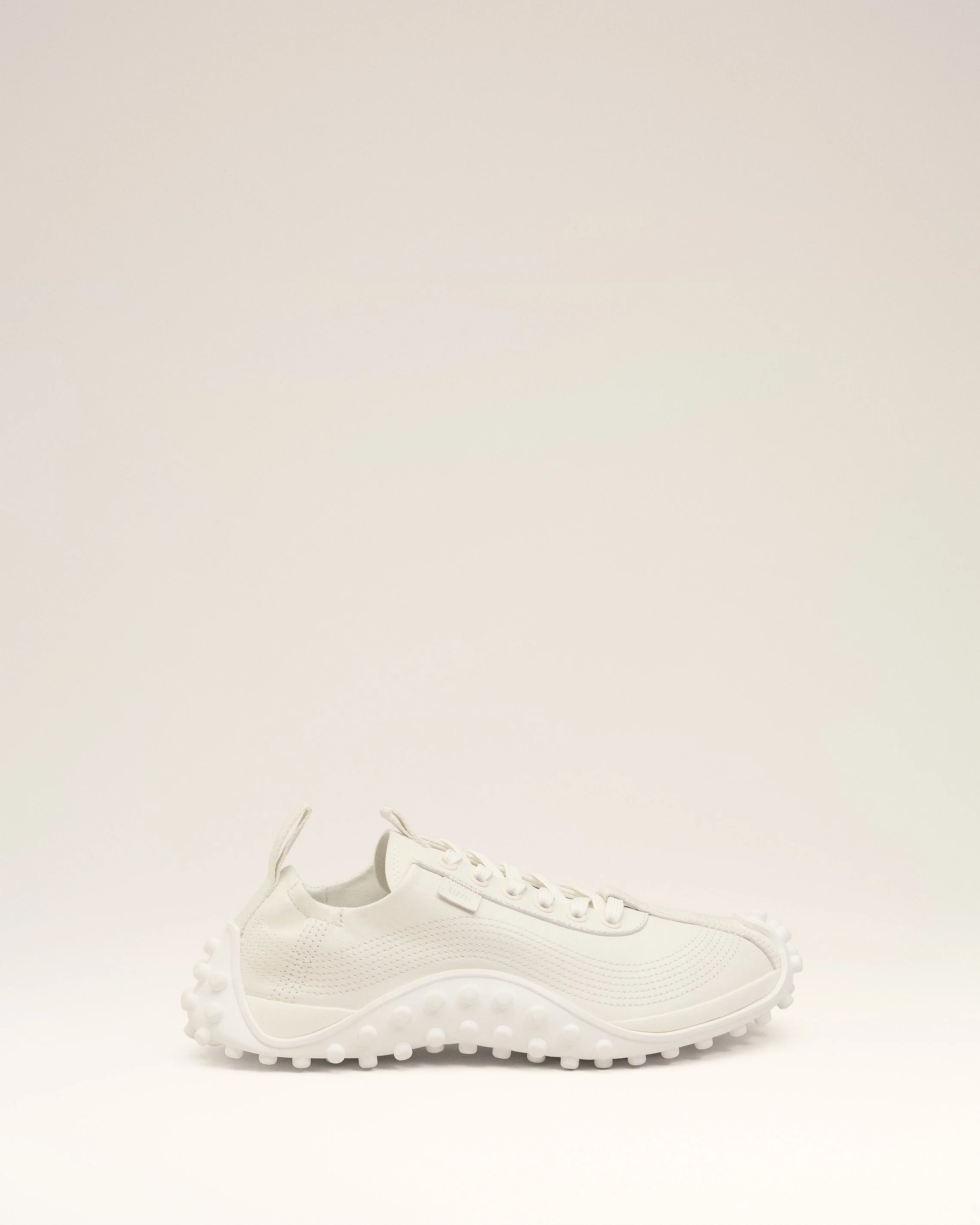 WHITE SMOOTH LEATHER LOW TOP MIRAGE SNEAKERS - 1