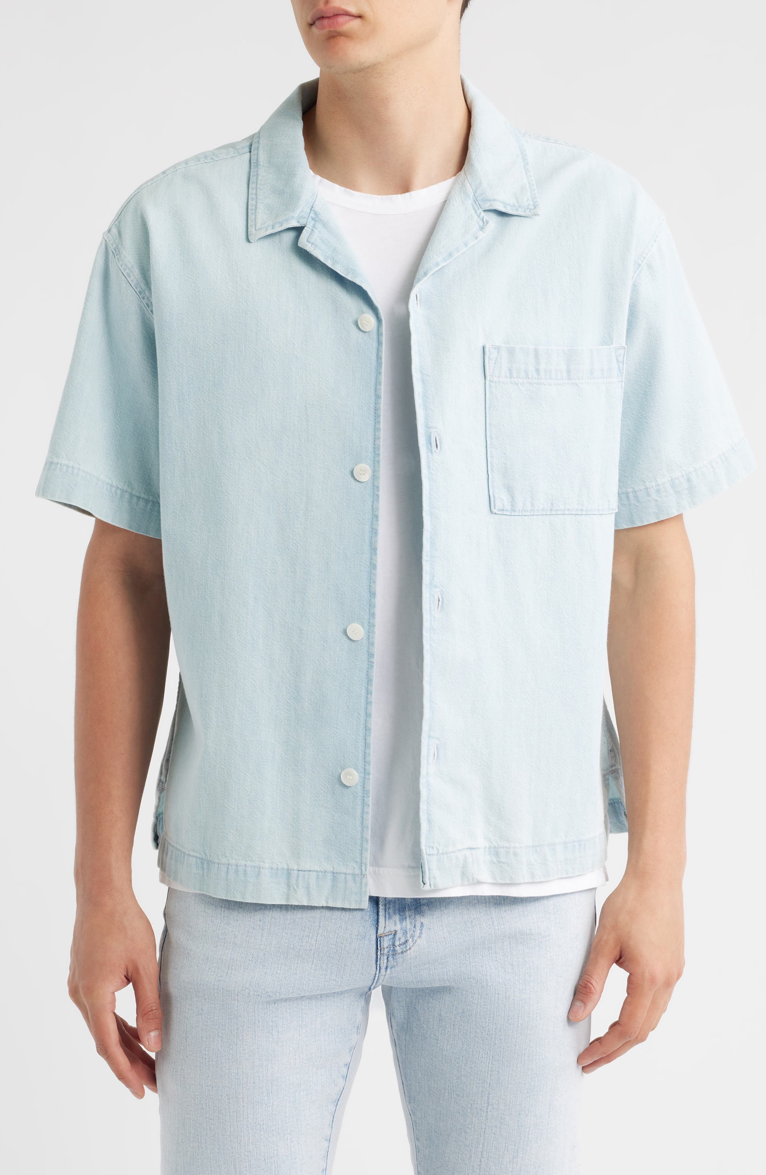 FRAME Chambray Camp Shirt in Harbor City at Nordstrom - 1
