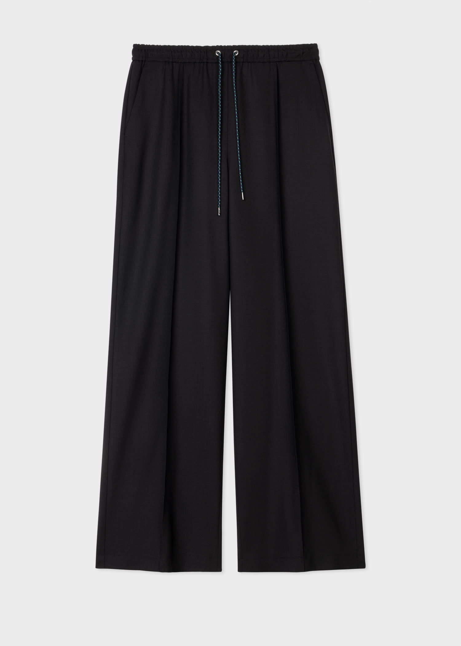 Wool-Hopsack Wide Leg Pants - 1
