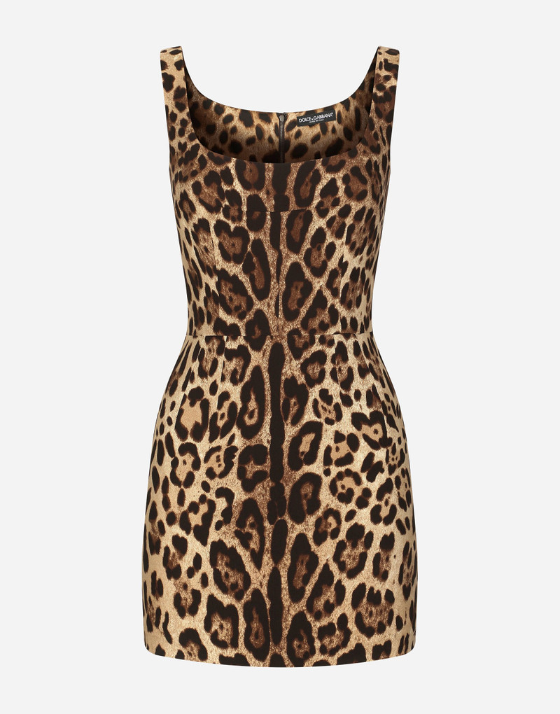 Short leopard-print charmeuse dress 1