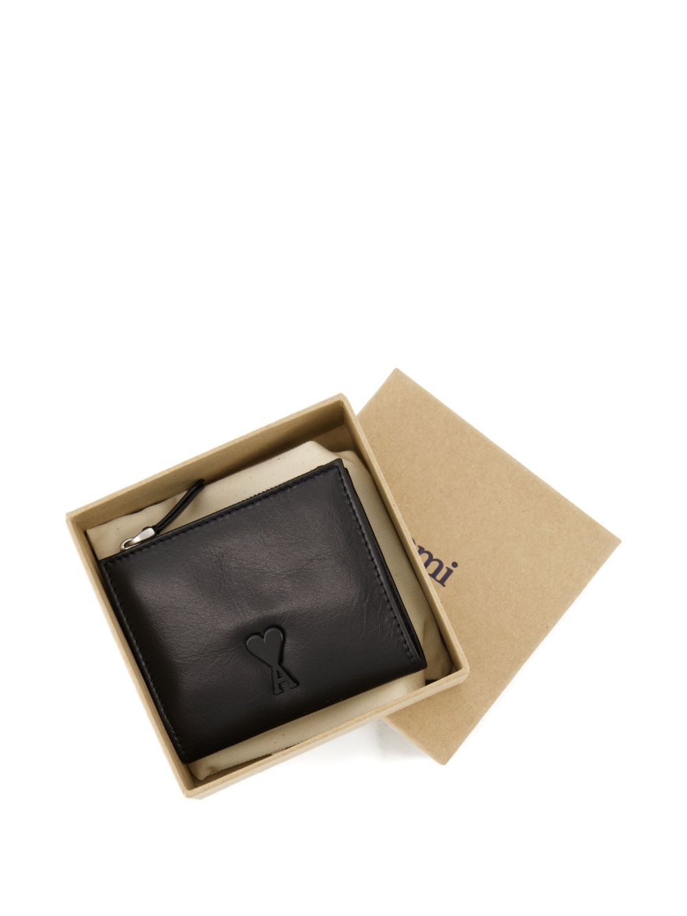 Ami de Coeur-embossed leather wallet - 5