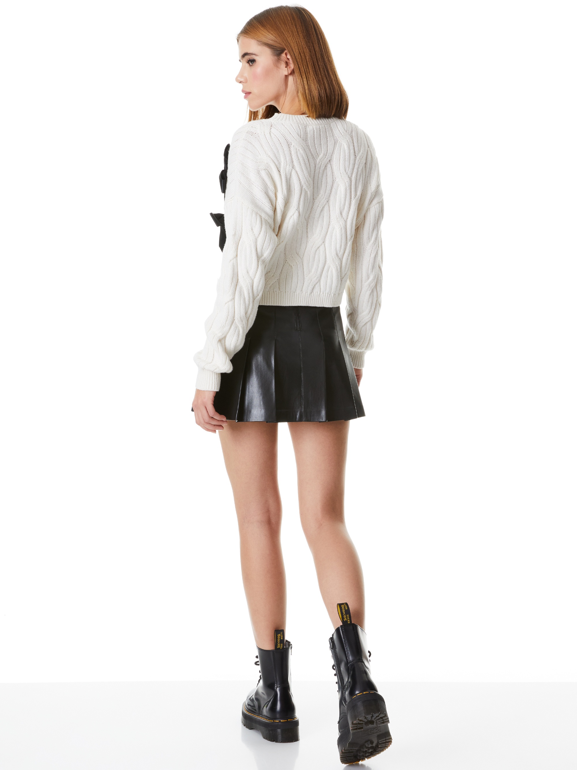 BEAU CABLEKNIT BOW SWEATER - 3