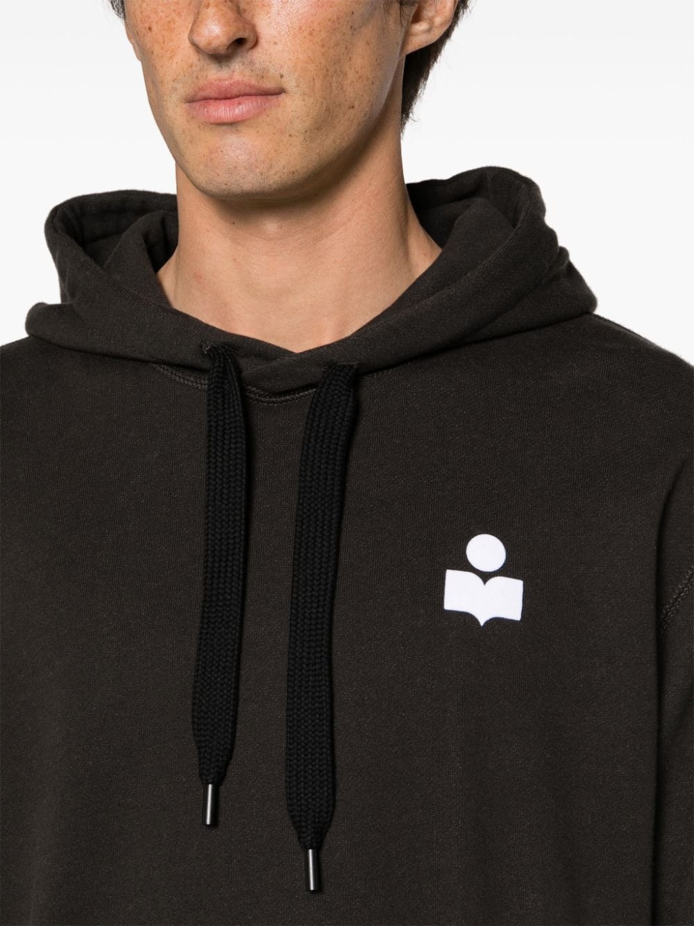 Matte logo-embroidered hoodie - 5