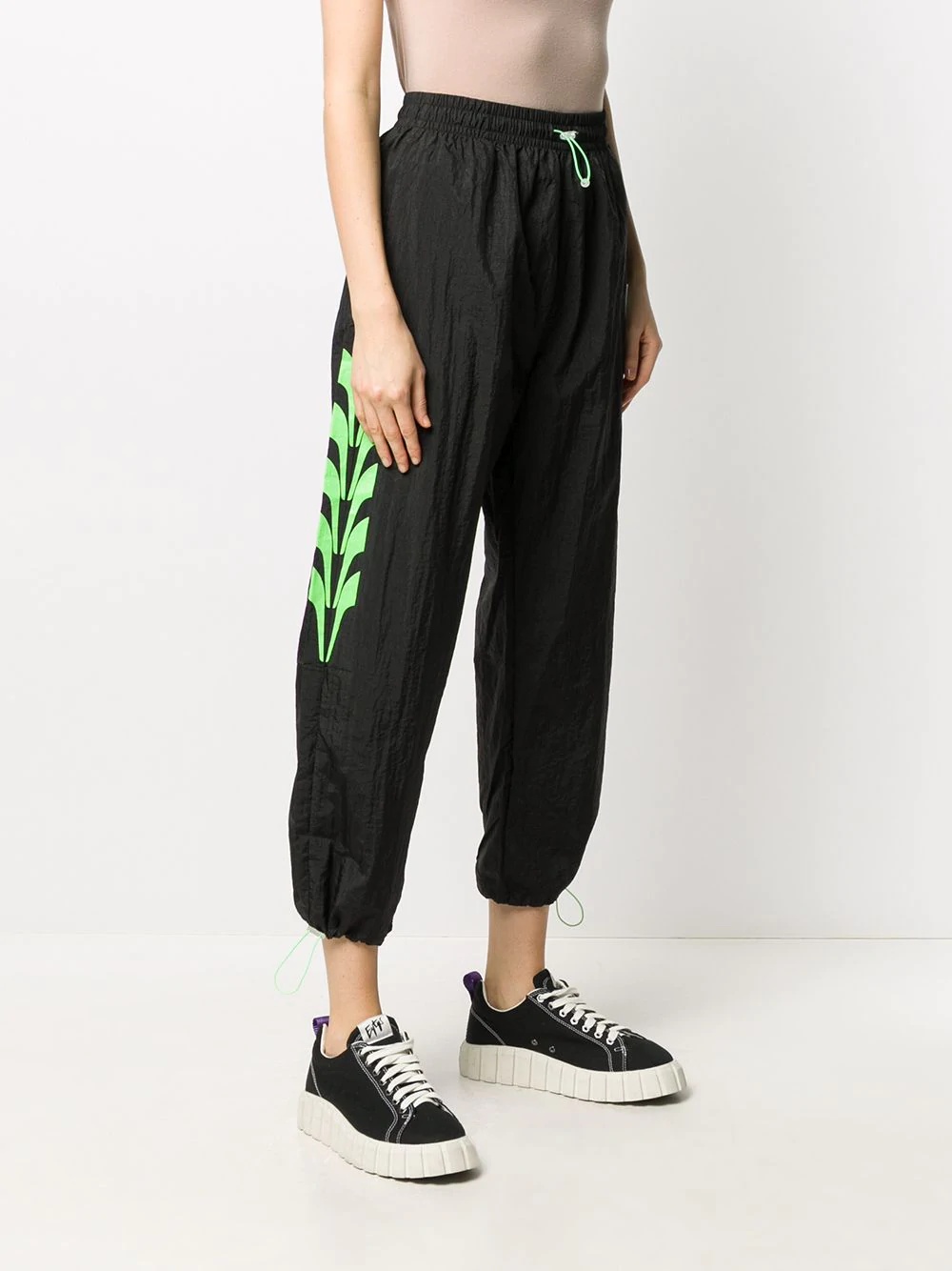 side contrasting motifs track pants  - 3