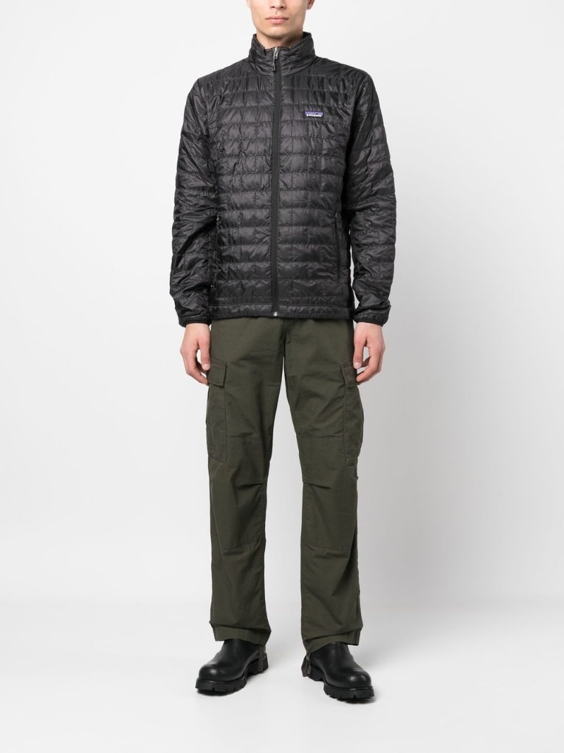 logo-patch padded jacket - 4