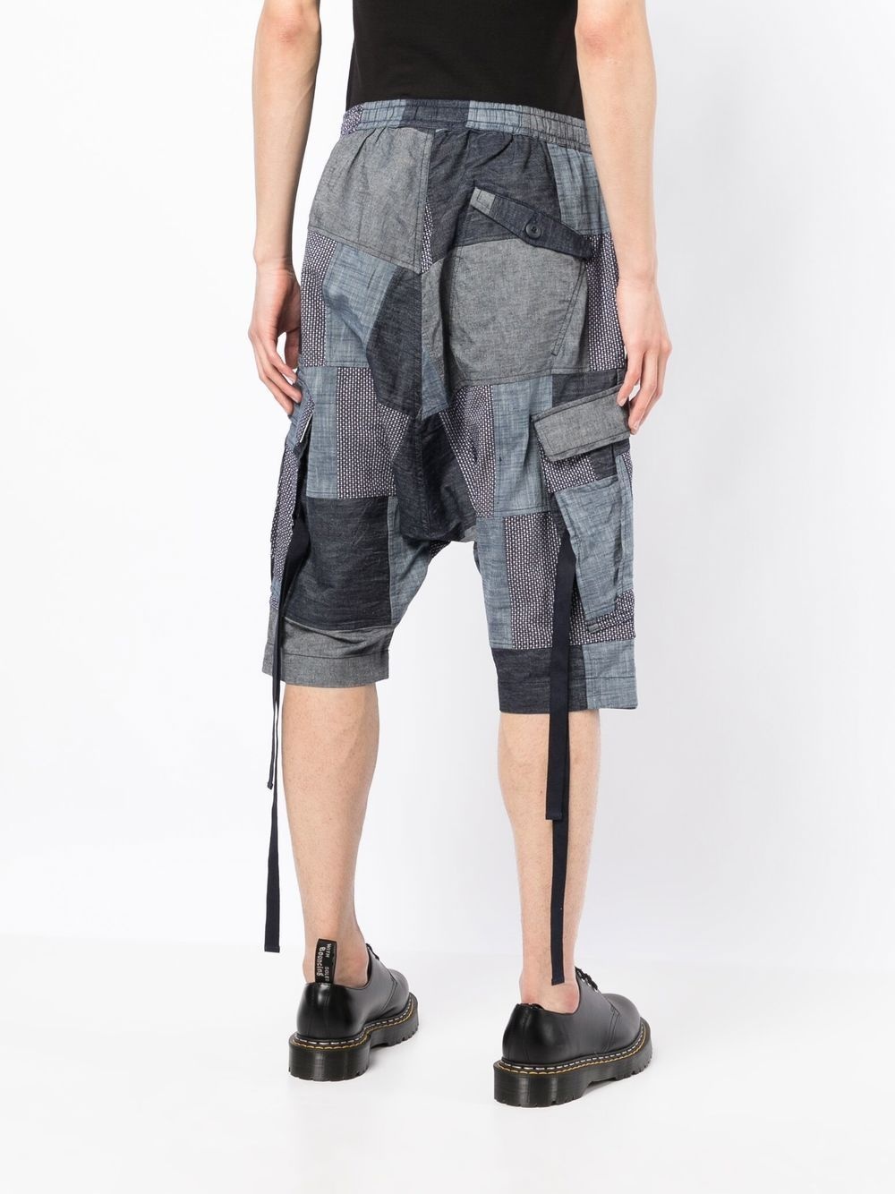 patchwork cropped shorts - 4