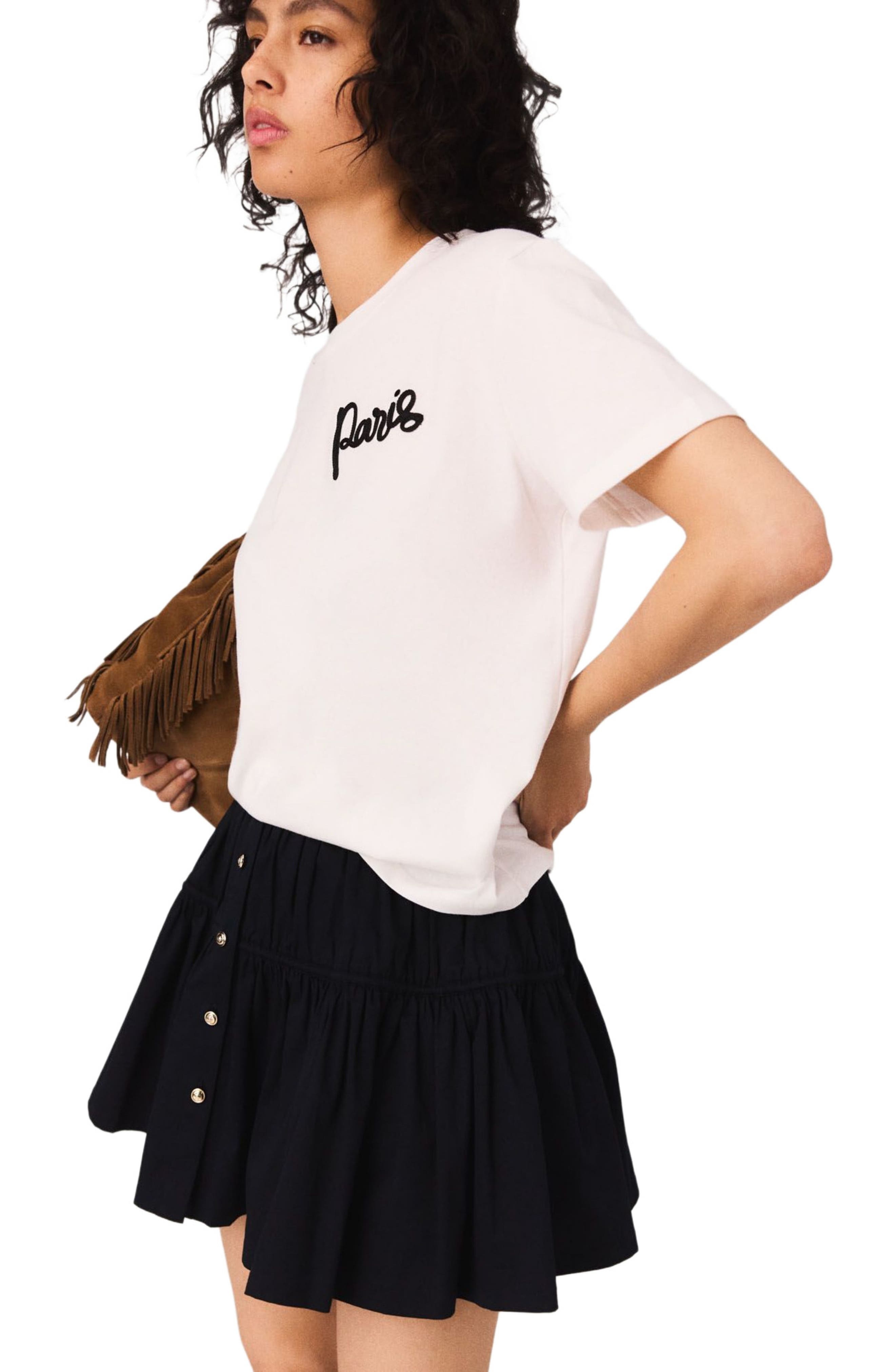 maje T-shirt with embroidered Paris logo in White at Nordstrom - 3