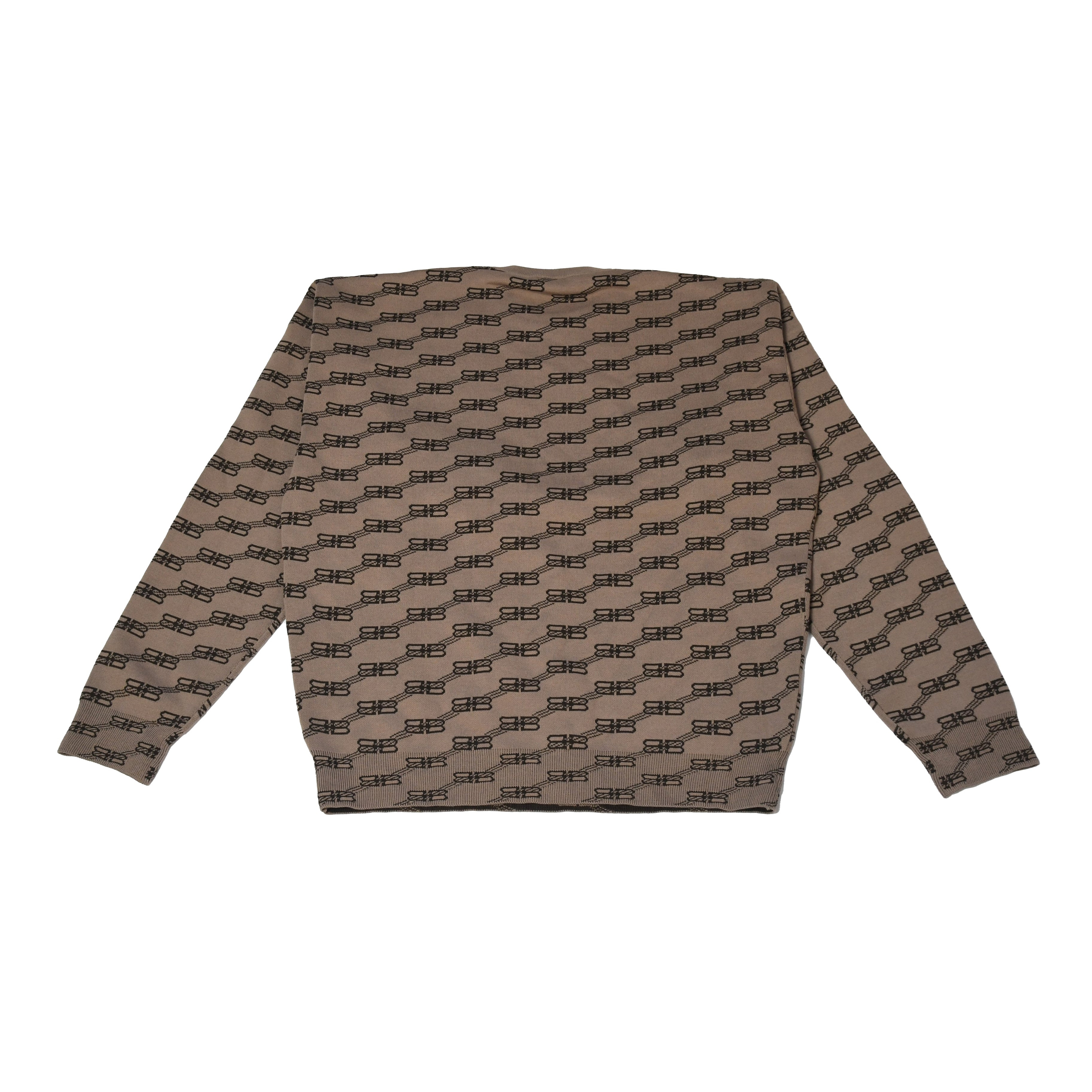 BALENCIAGE - Balenciaga BB Monogram Stripe Logo Sweatshirt Beige - 2