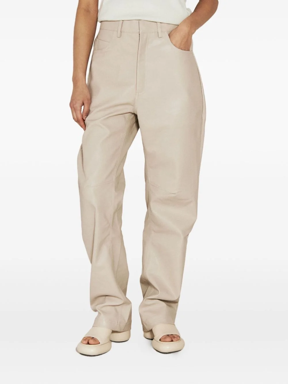 faux-leather trousers - 1