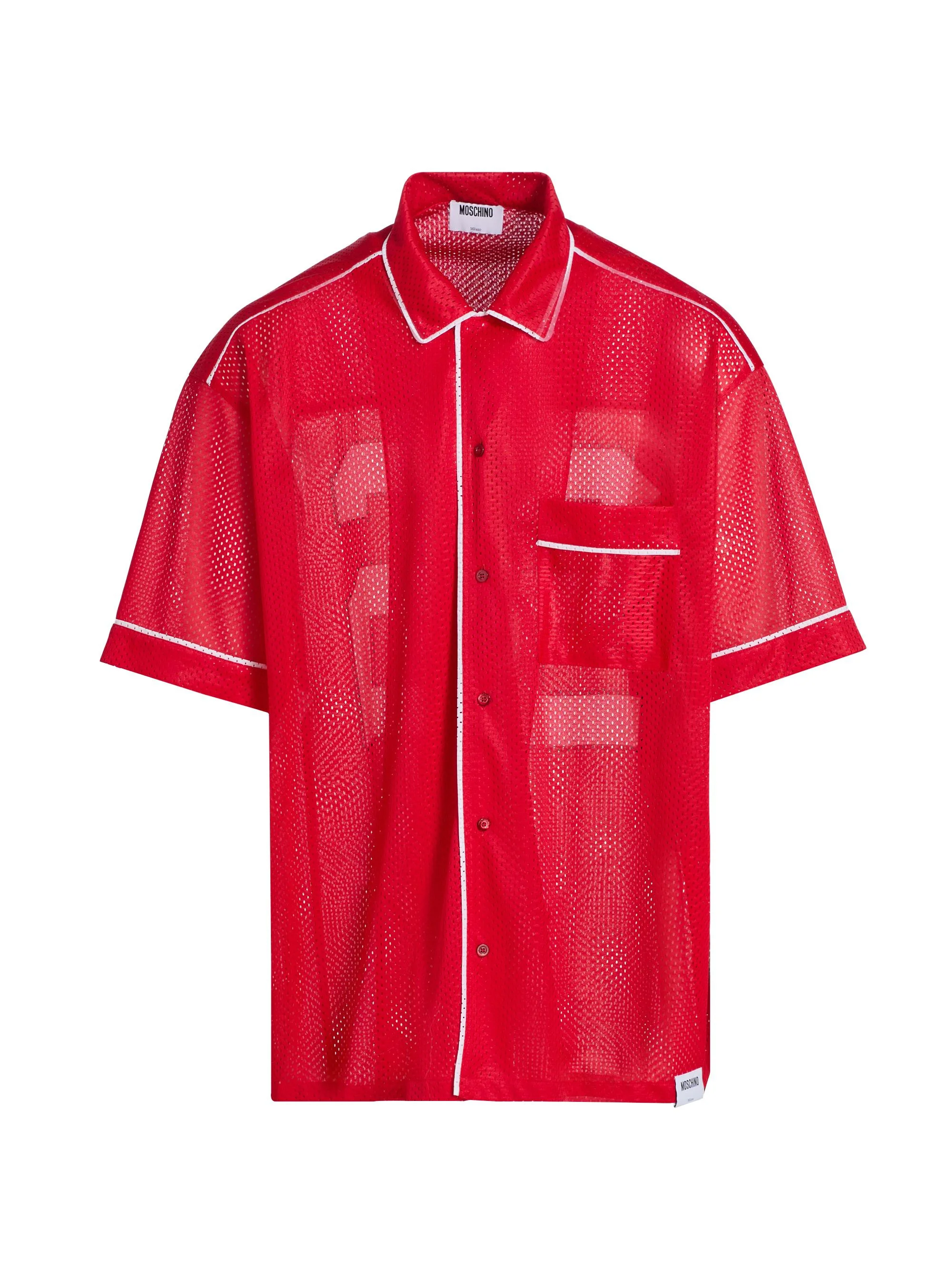 Men's Mesh Camp Shirt - Red - 1