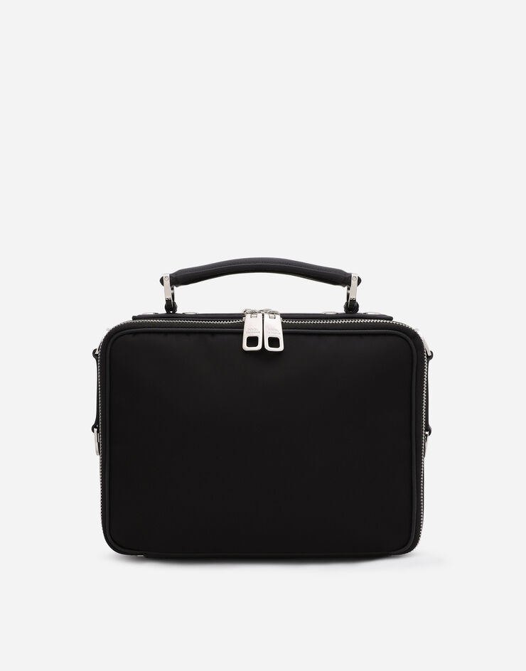 Grainy calfskin and nylon crossbody bag - 3