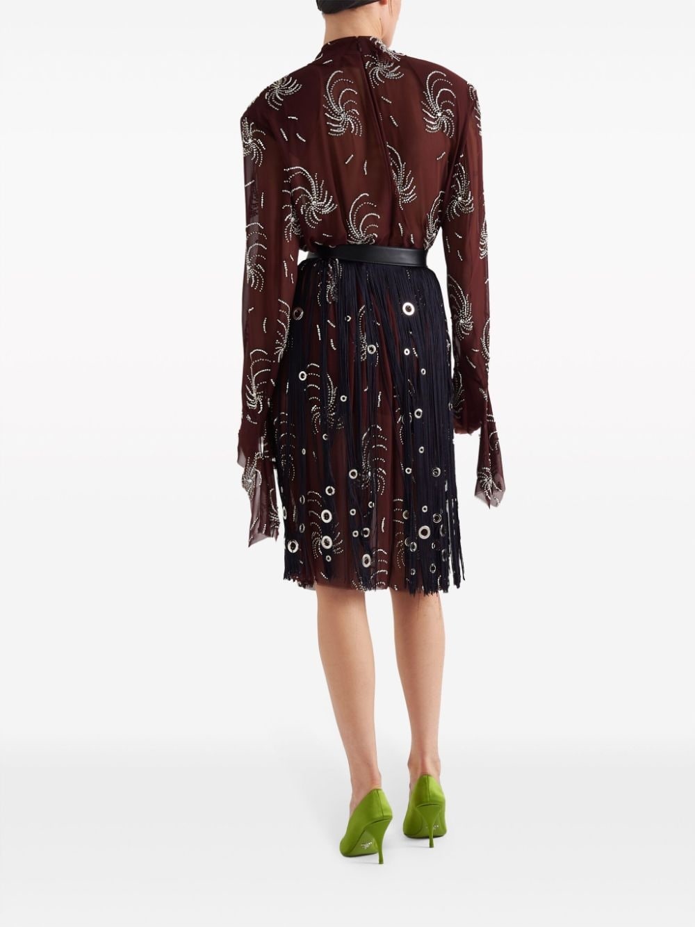 embroidered georgette dress - 3
