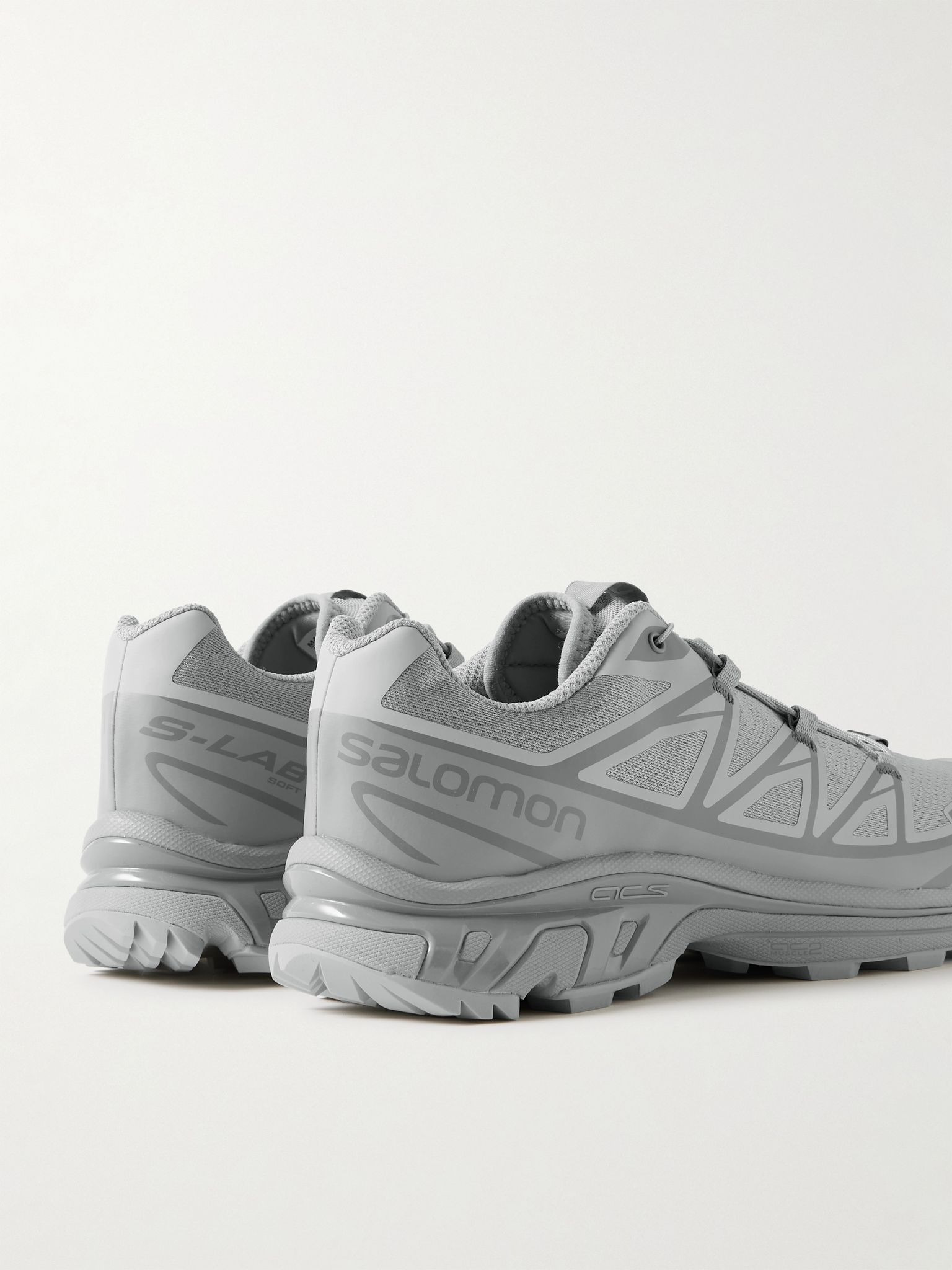 XT-6 Rubber-Trimmed Mesh Sneakers Gray - 5