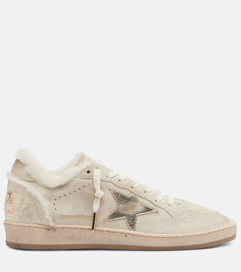 Ball Star shearling-trimmed suede sneakers 4
