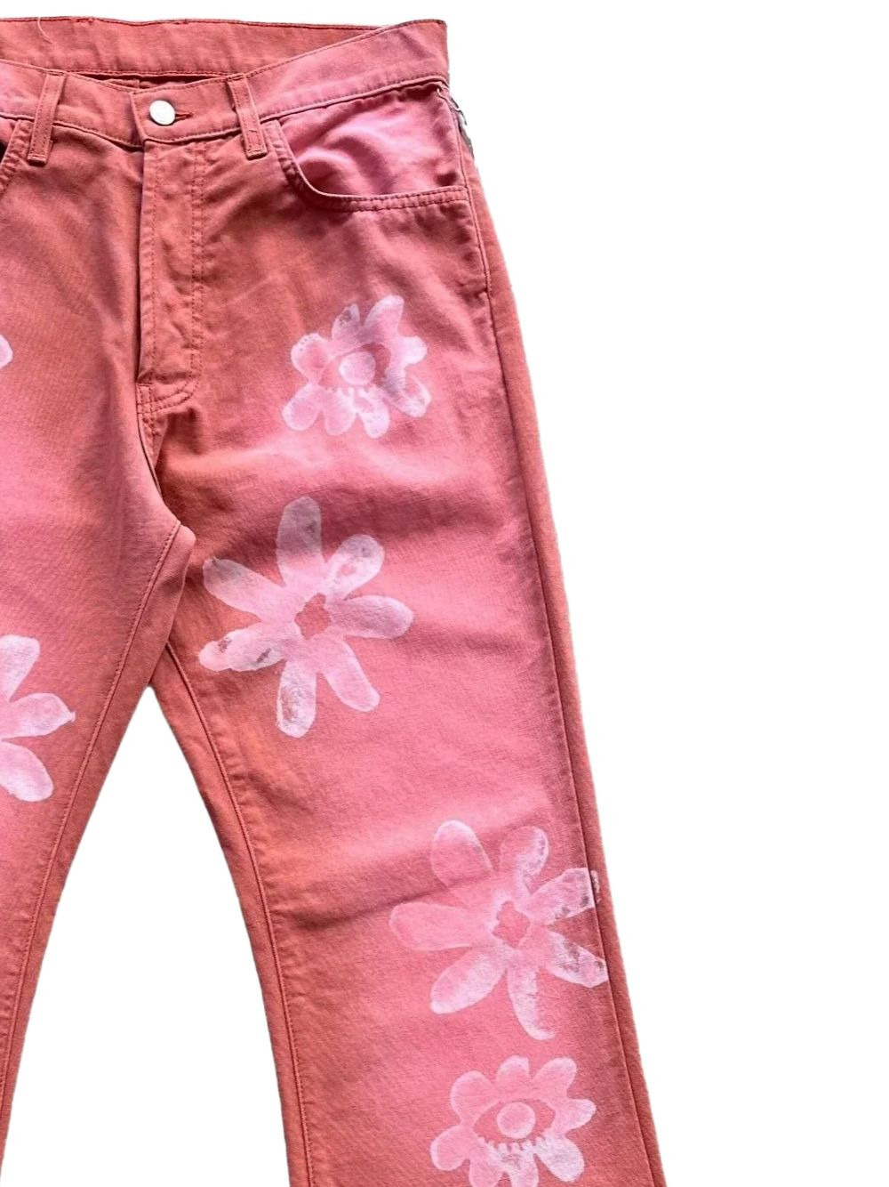 flower-print flared jeans - 2
