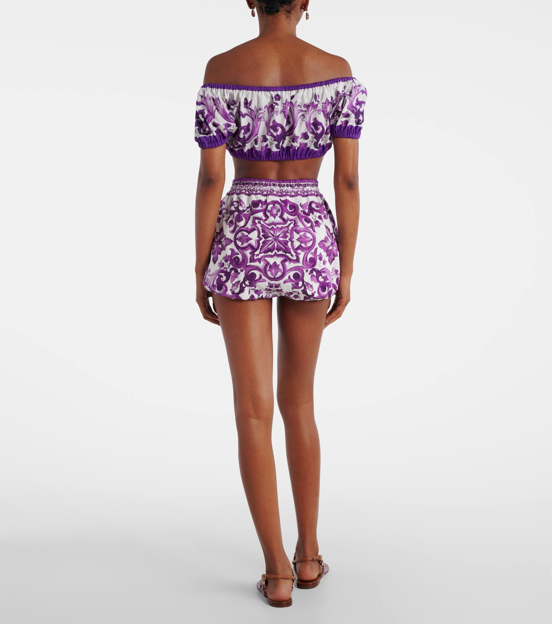 Majolica cotton poplin shorts - 3