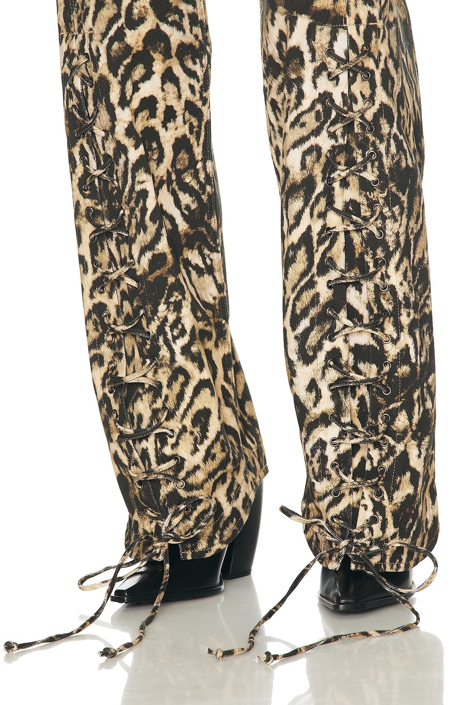 Denim Pant With Lacing Detail - 6