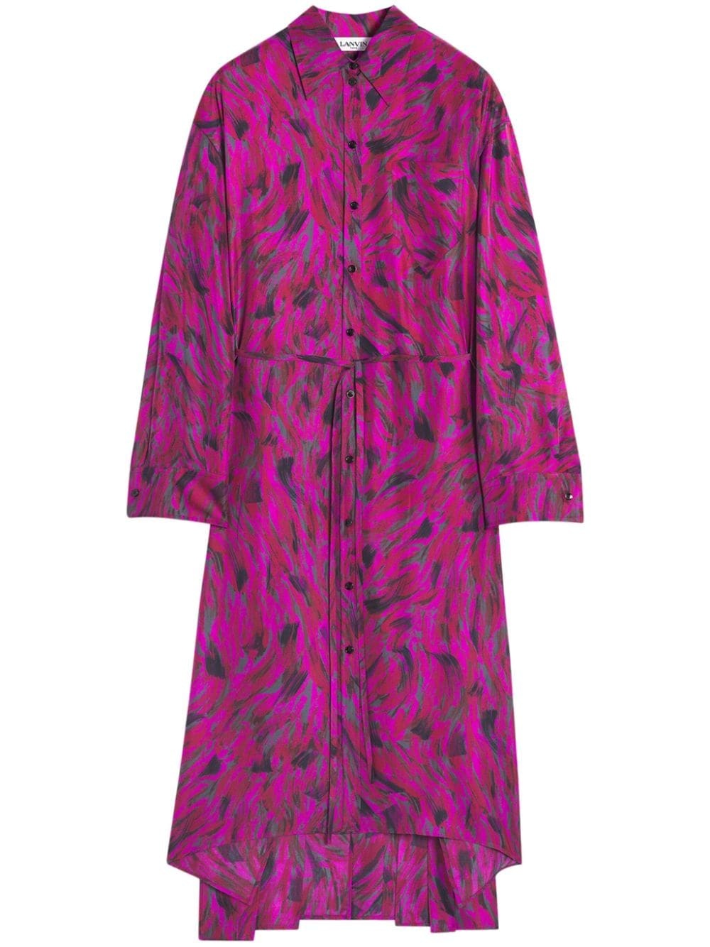 printed pleated dress - 1