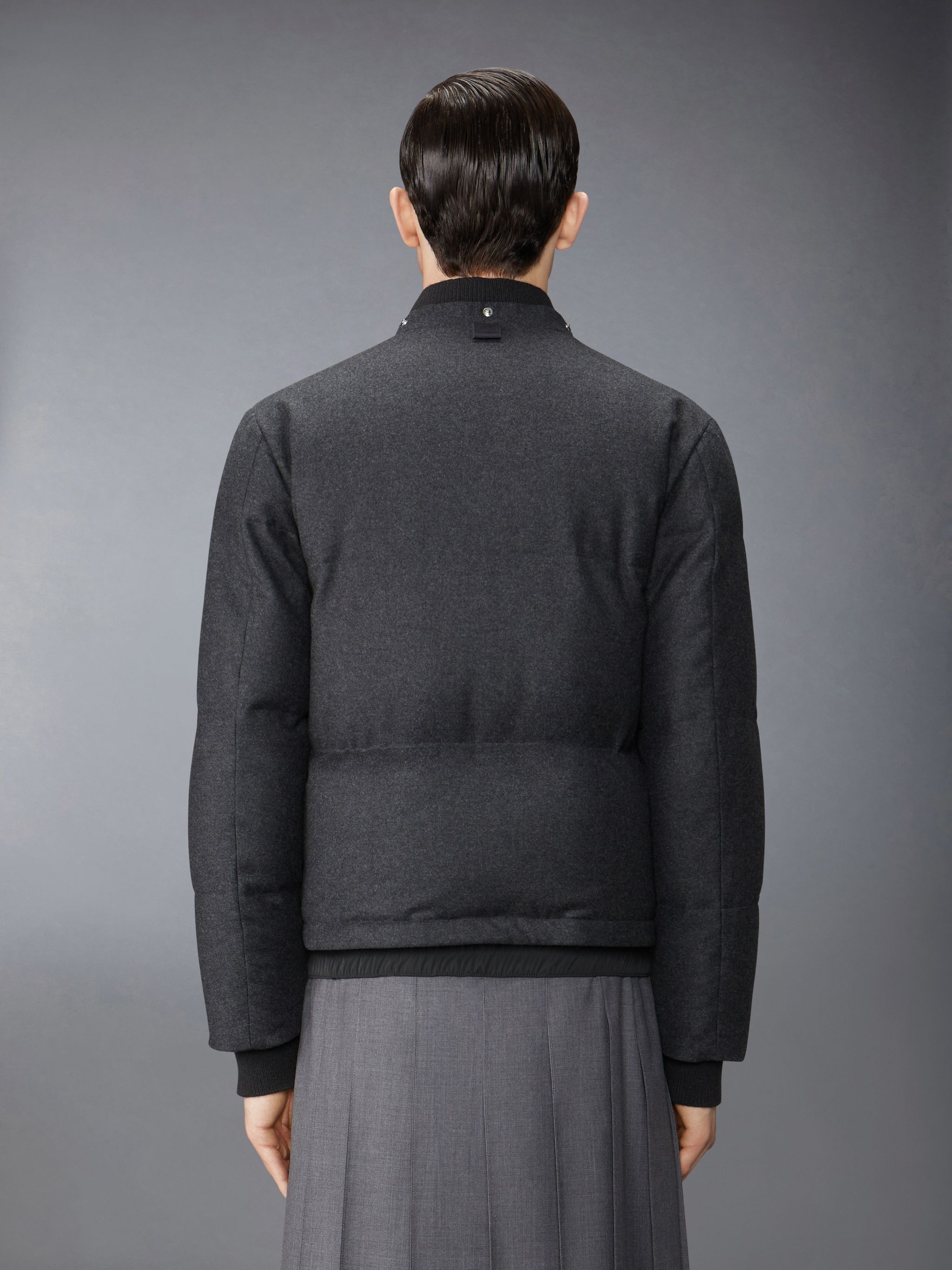 Wool Flannel Down Fill Hood Bomber - 4
