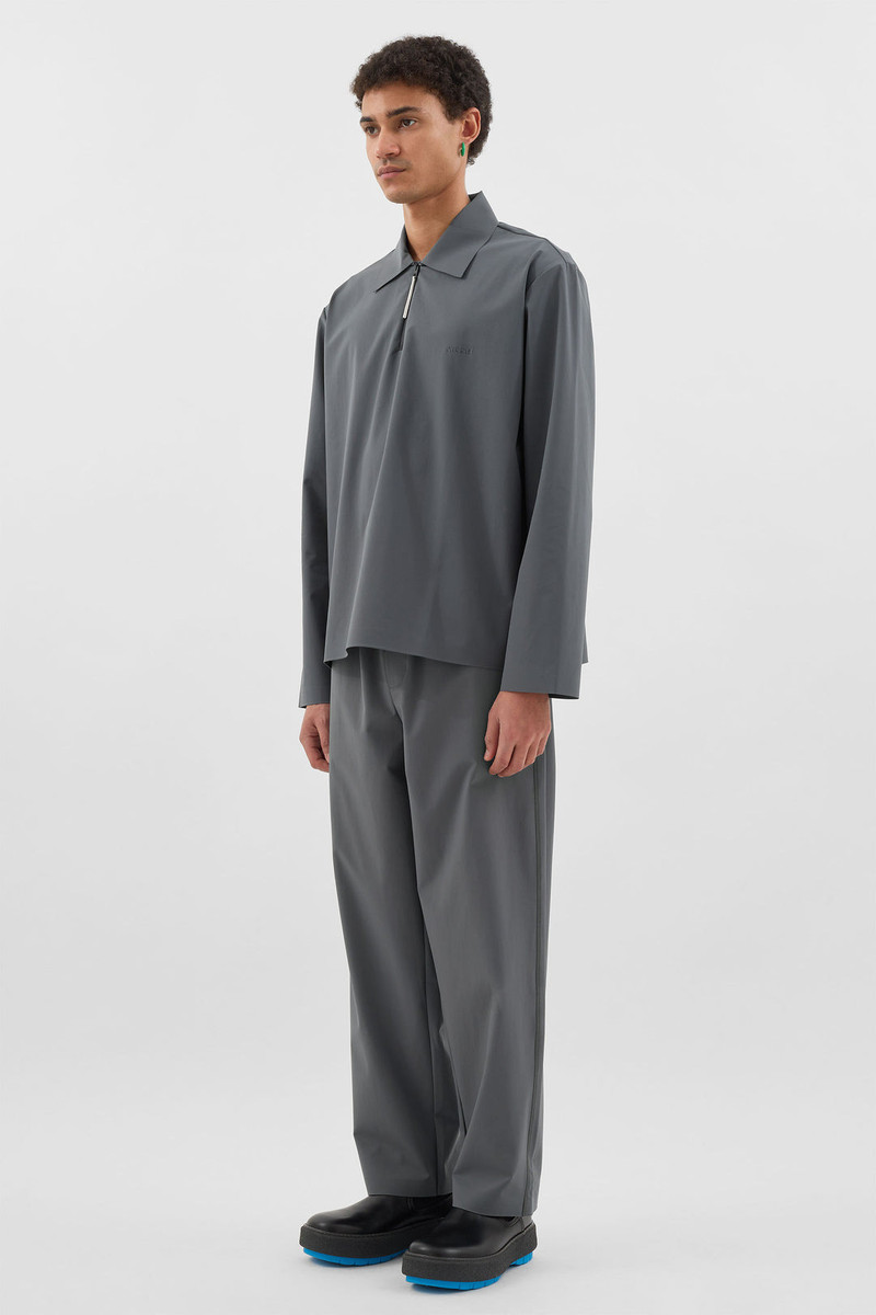 LONGSLEEVE POLO W ZIP / grey 3
