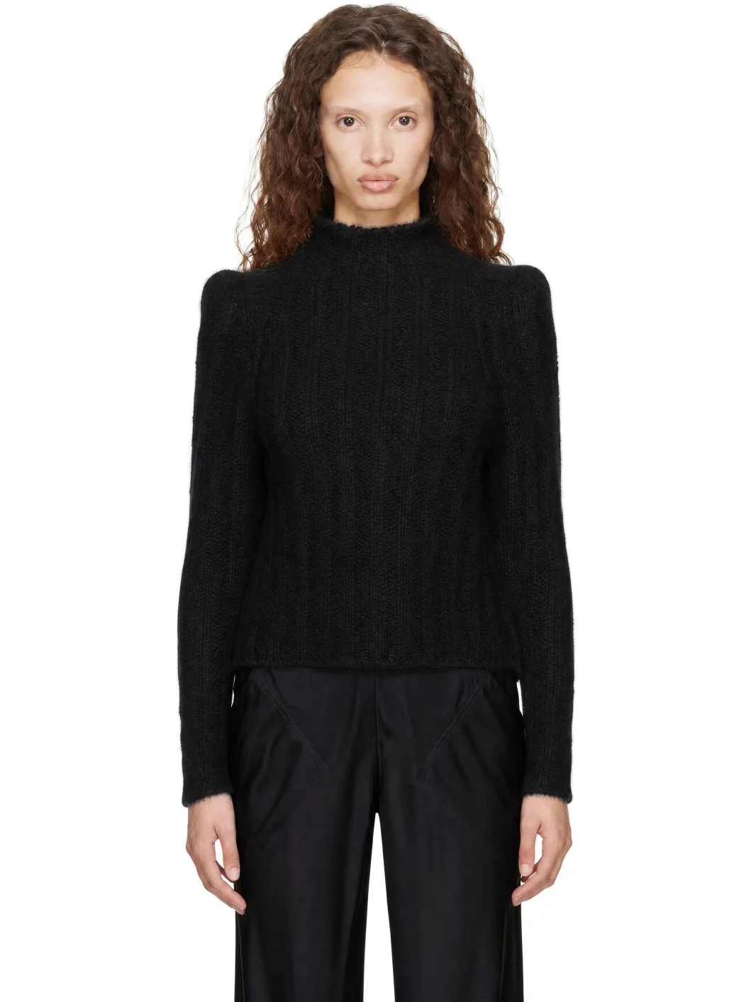 Black Tower Cropped Con Sweater - 1