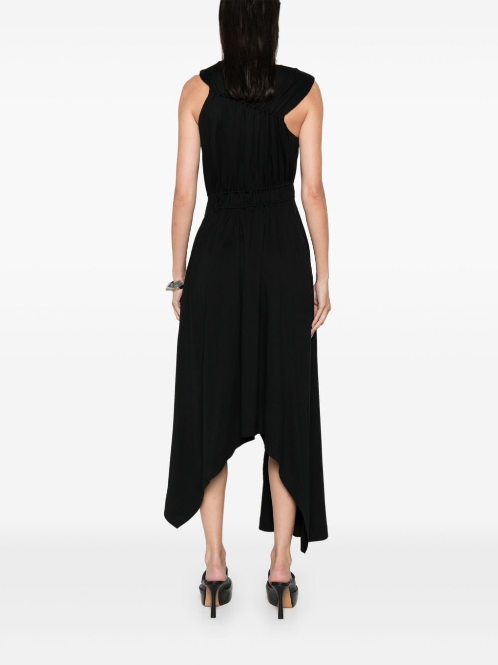 asymmetric gathered dress - 4
