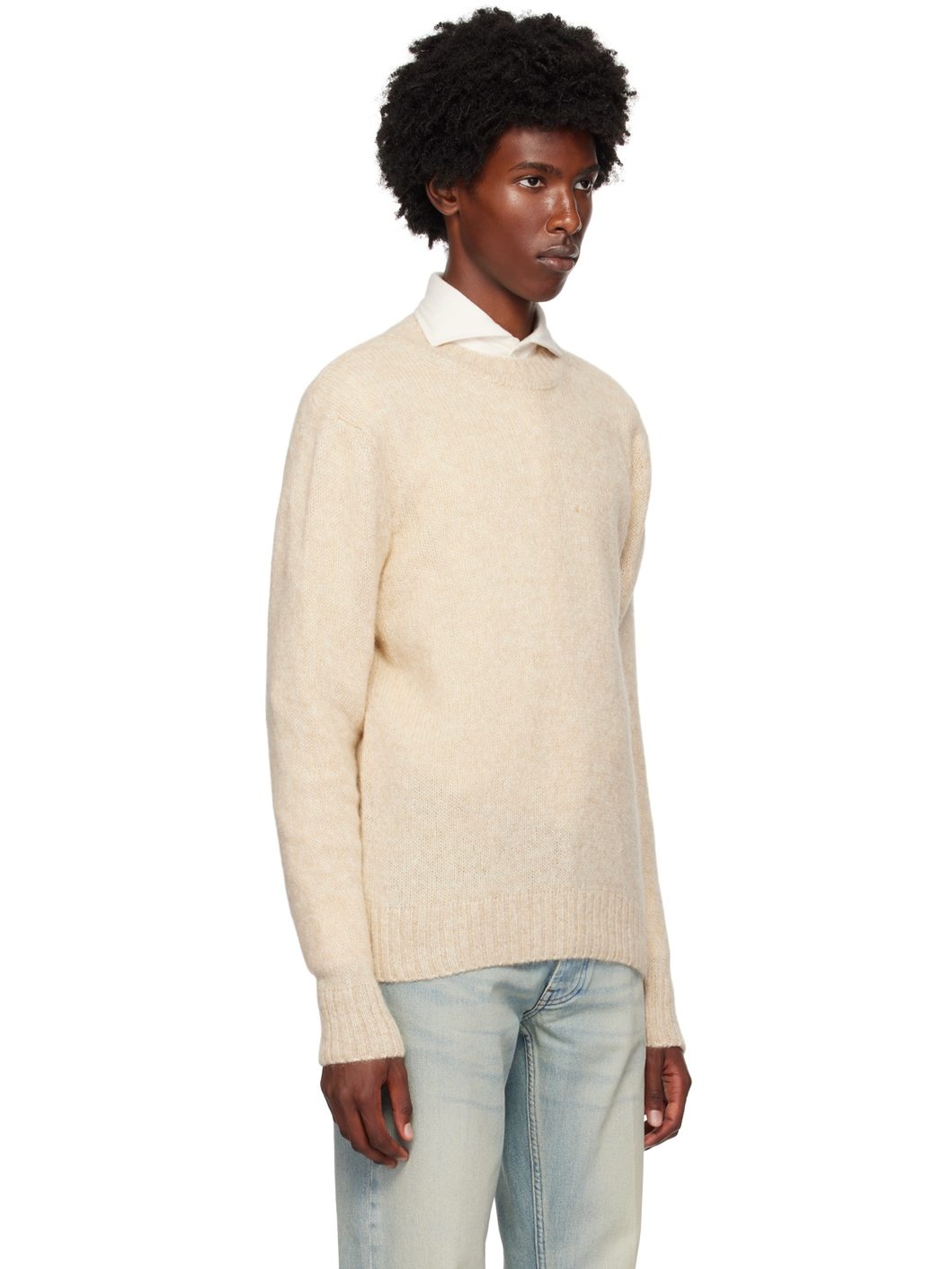 Beige Crewneck Sweater - 2