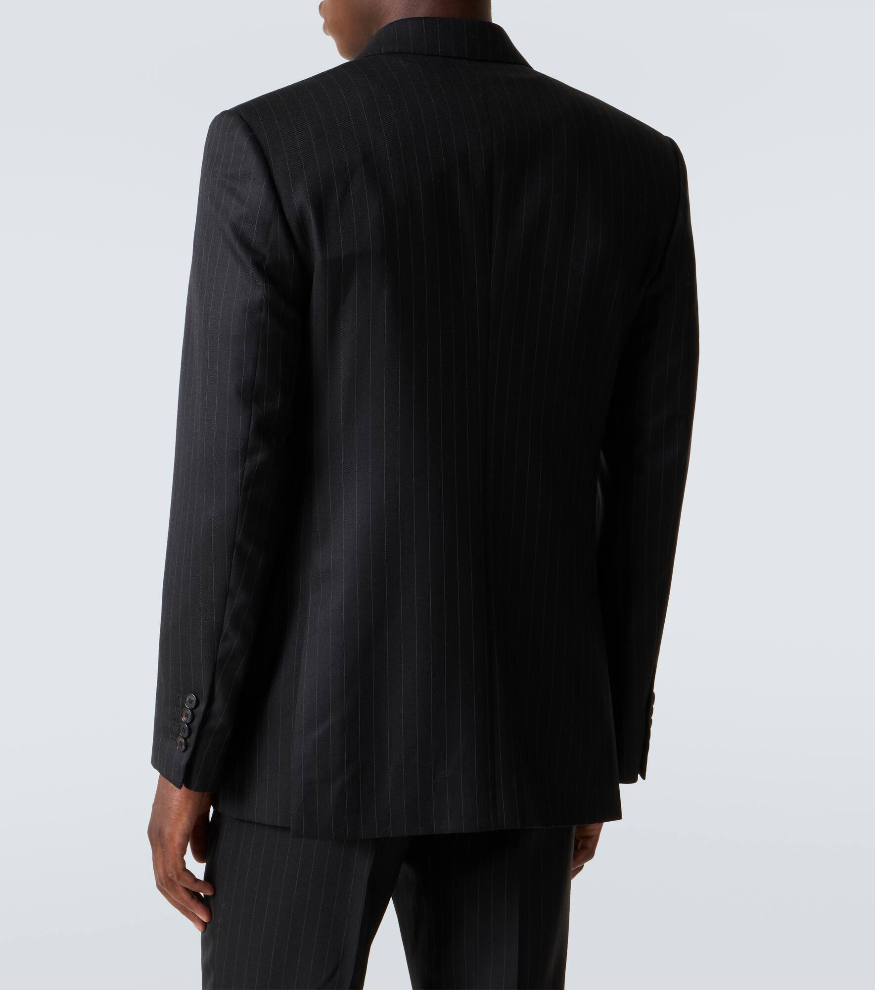 Pinstripe wool blazer - 4