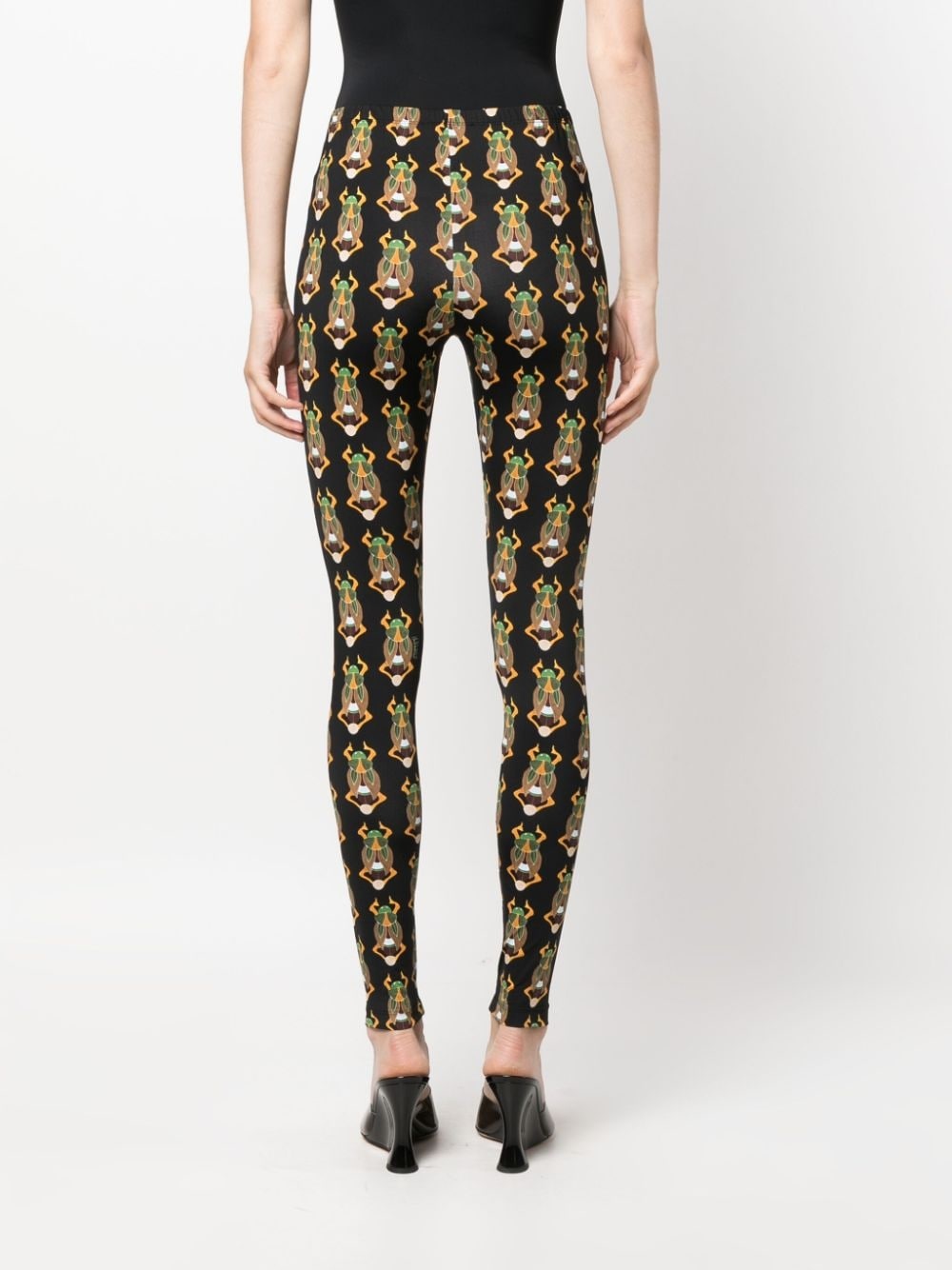 graphic-print elasticated-waist leggings - 4