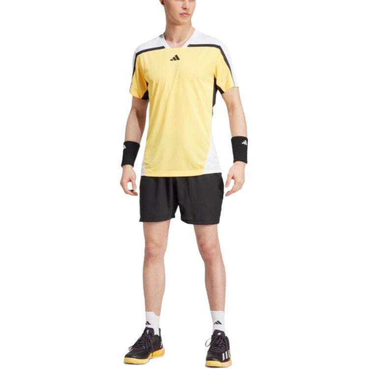 adidas Tennis HEAT.RDY Pro FreeLift T-shirt Asia Sizing 'Yellow White' IS8966 - 2