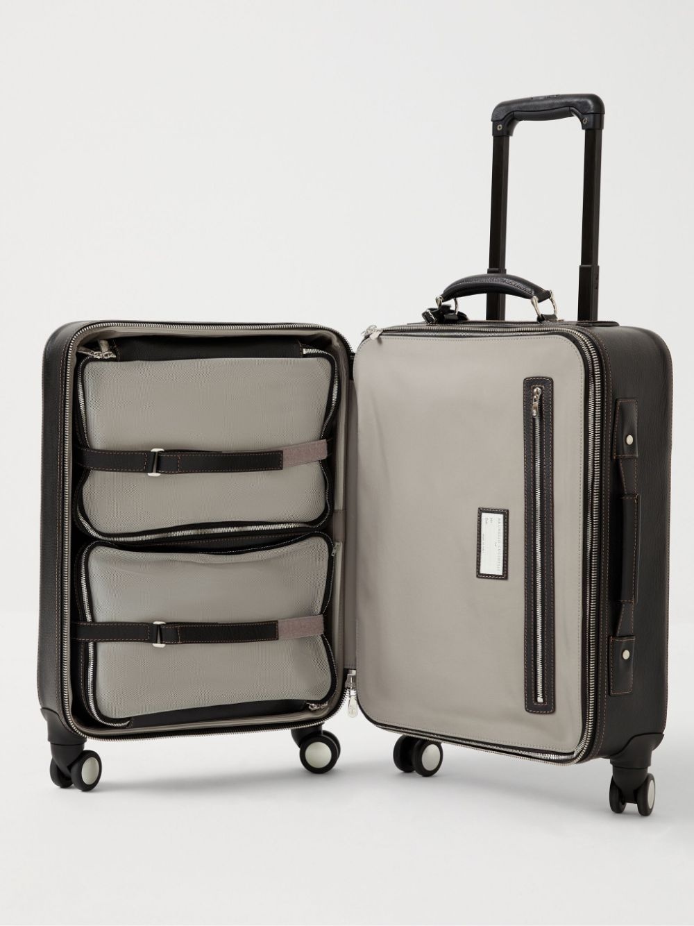 grained leather suitcase - 2
