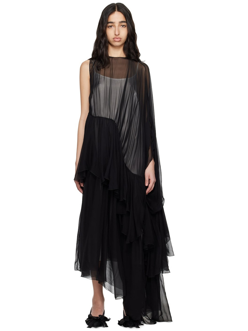 Black & White Extended Ruffle Maxi Dress 1