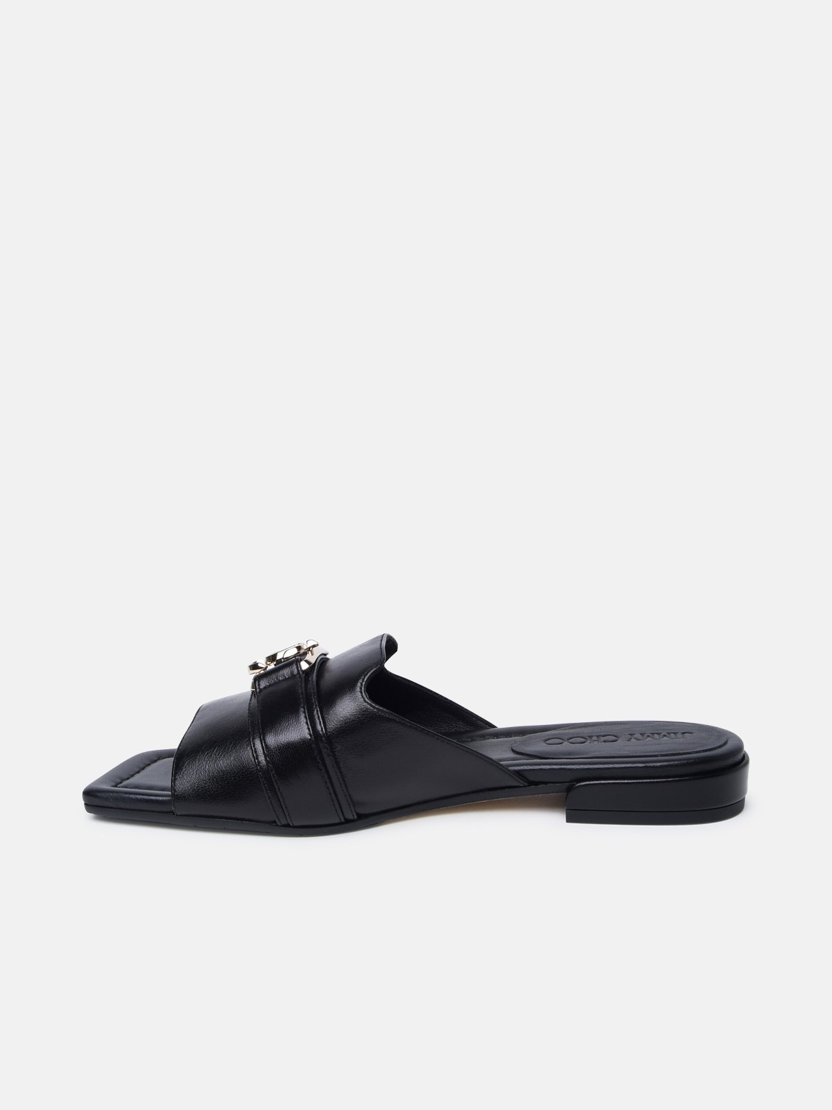 BLACK LEATHER SLIPPERS - 3