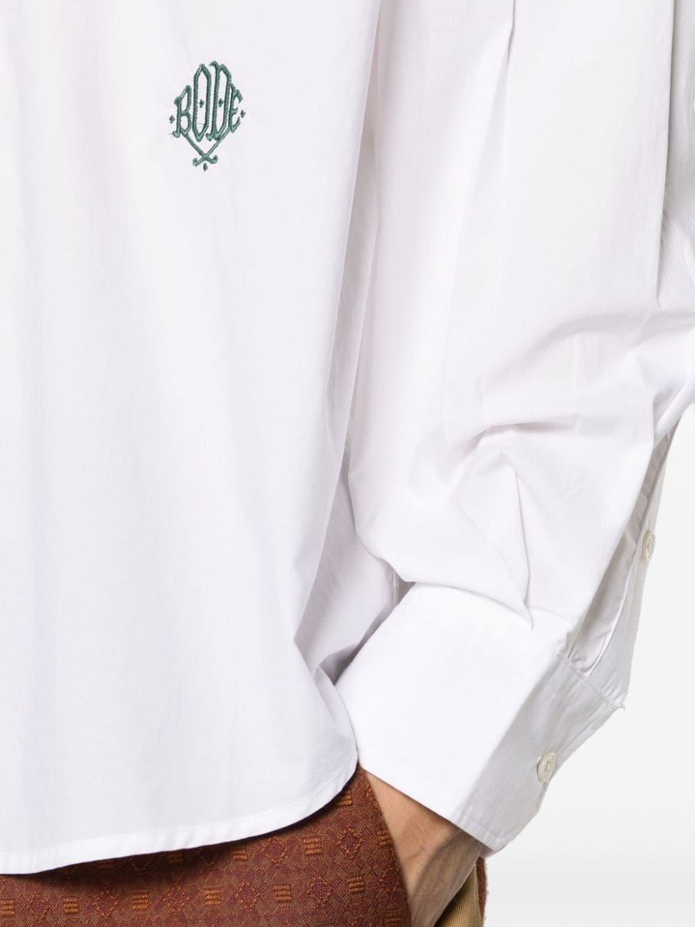 logo-embroidered poplin shirt - 5